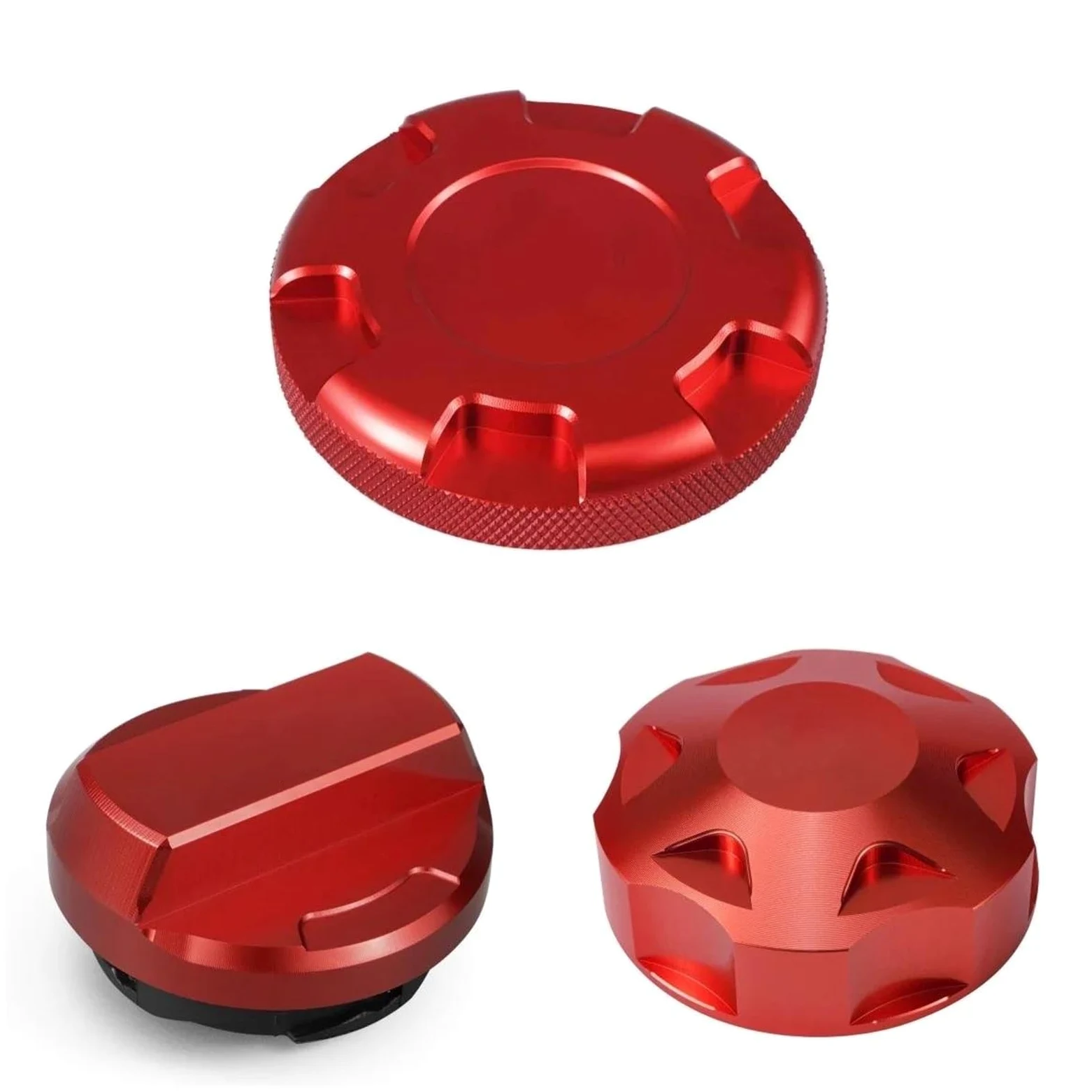 Tapón De Aceite Del Motor Tapa Radiador Cubierta Llenado Aceite Motor Y Tapa Depósito Líquido Frenos Para Golf 7/7 5 GTI R Tiguan MK2 Audi A3 S3 RS3(Red)