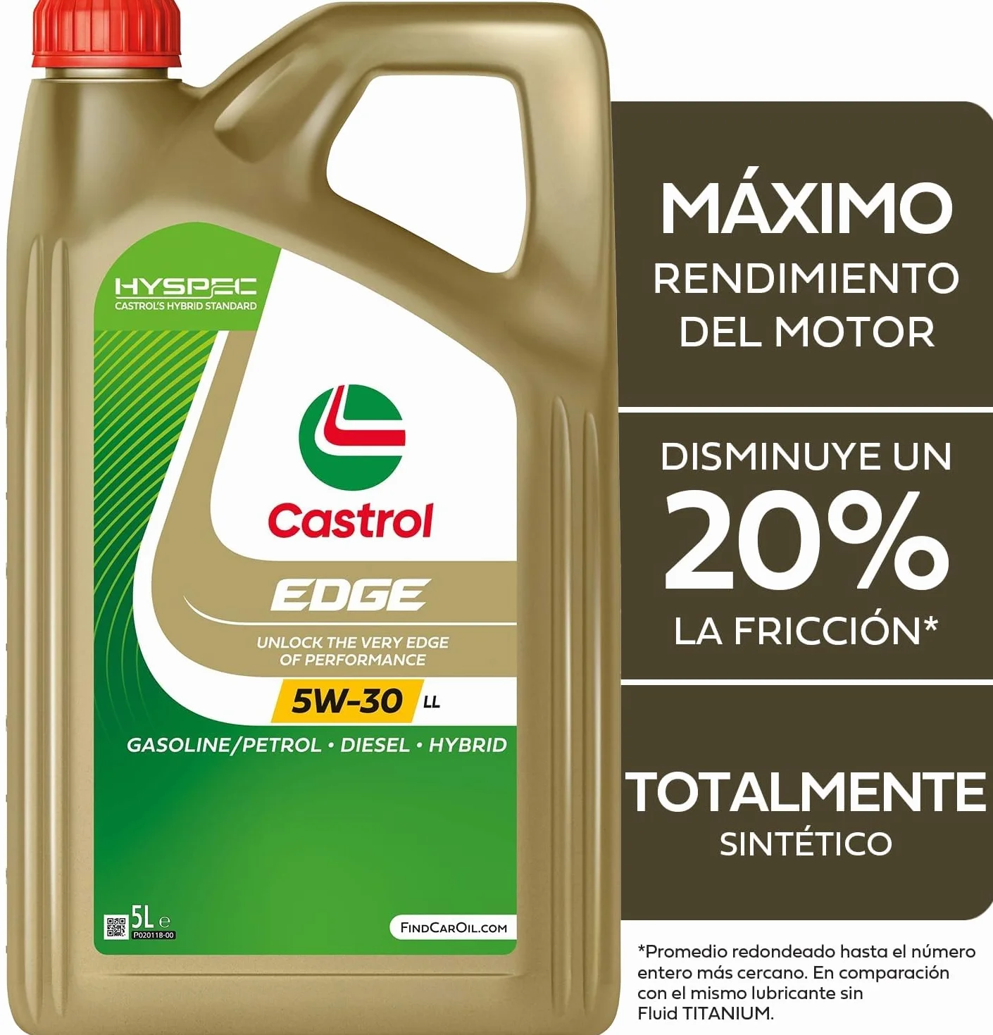 Castrol EDGE 5W-30 LL Aceite de Motor 5L