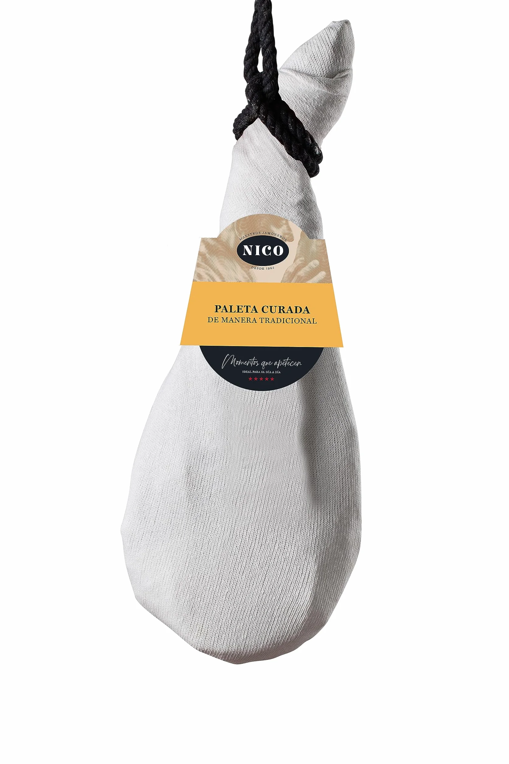 NICO JAMONES Paleta Curada Tradicional 4,5 kg con Jamonero y Cuchillo