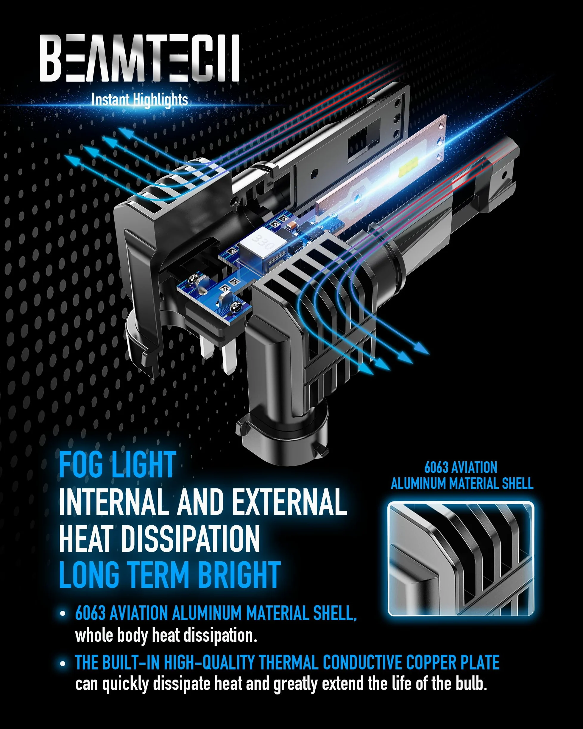 Beamtech H11 - Bombilla LED para faros delanteros, 50 W, 6500 K, 8000 lúmenes, extremadamente brillante, H8 H9 CSP Chips Kit de conversión
