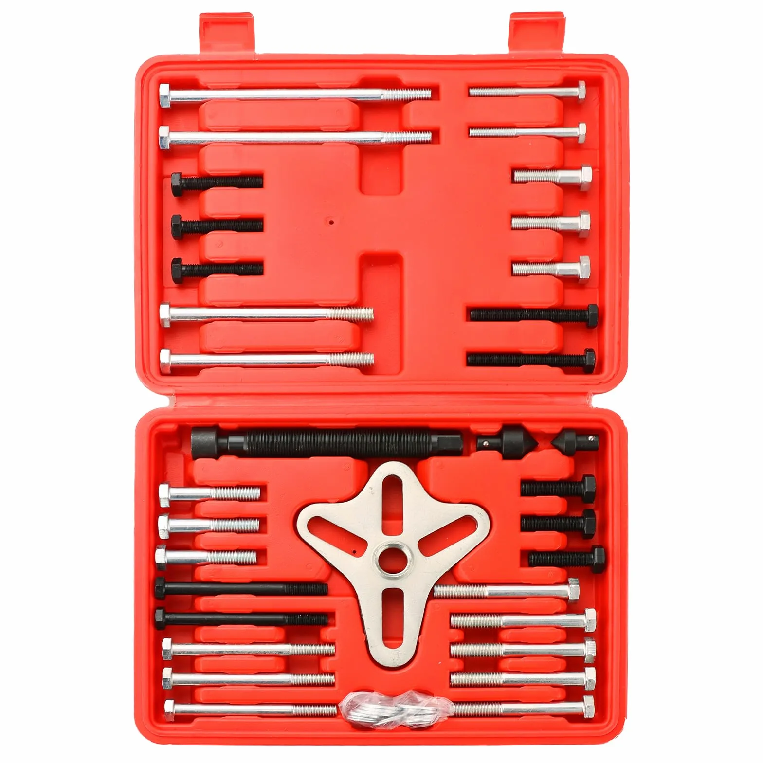 Juego de extractor de equilibrador armónico de 46 piezas, kit de extractor de polea de cigüeñal de volante con equilibradores armónicos, poleas y engranajes de cigüeñal, funciona en la mayoría de lo