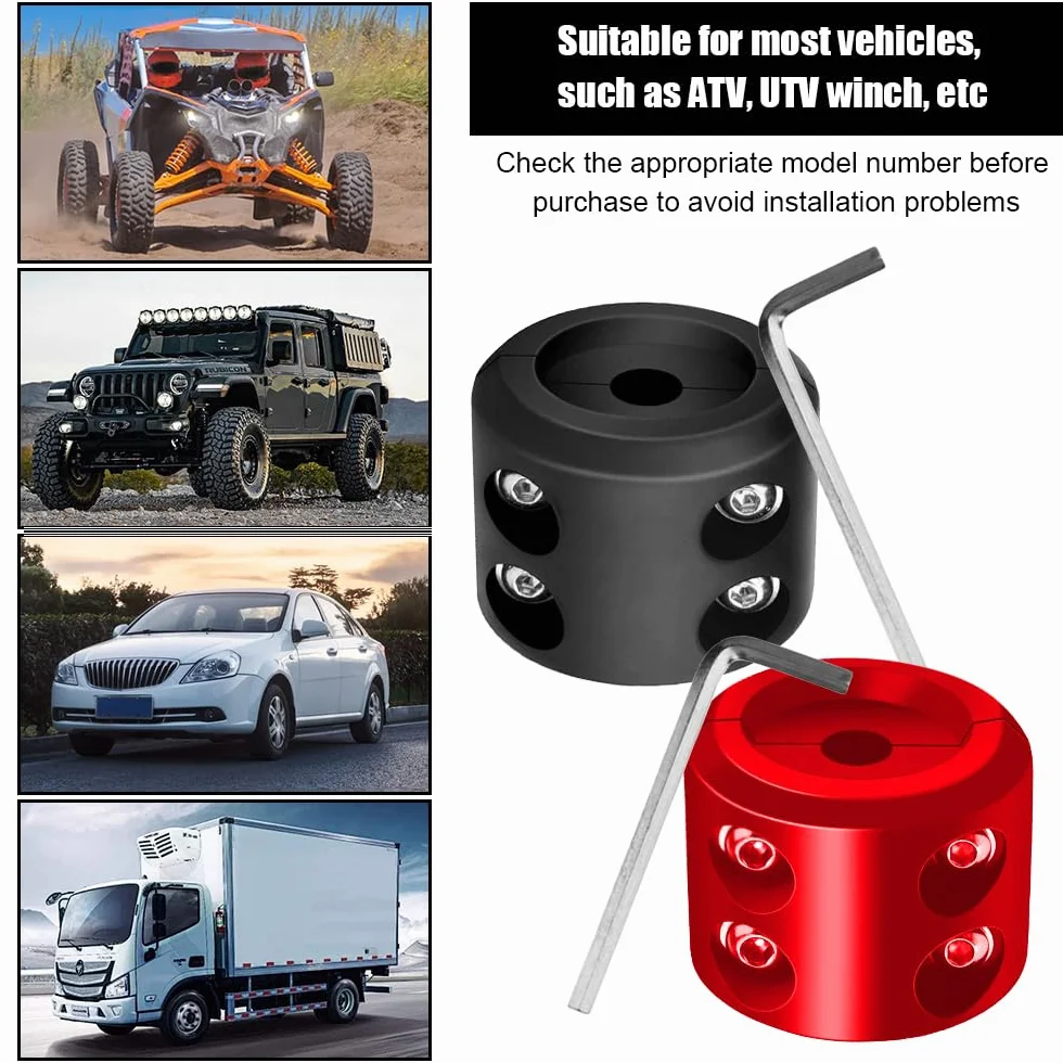 Udburd Tope de Gancho de cabrestante, 2pcs Cabrestante de Gancho de Cable Tapón Protector de Línea Resistente del Malacate tapón de Goma Apto para UTV ATV