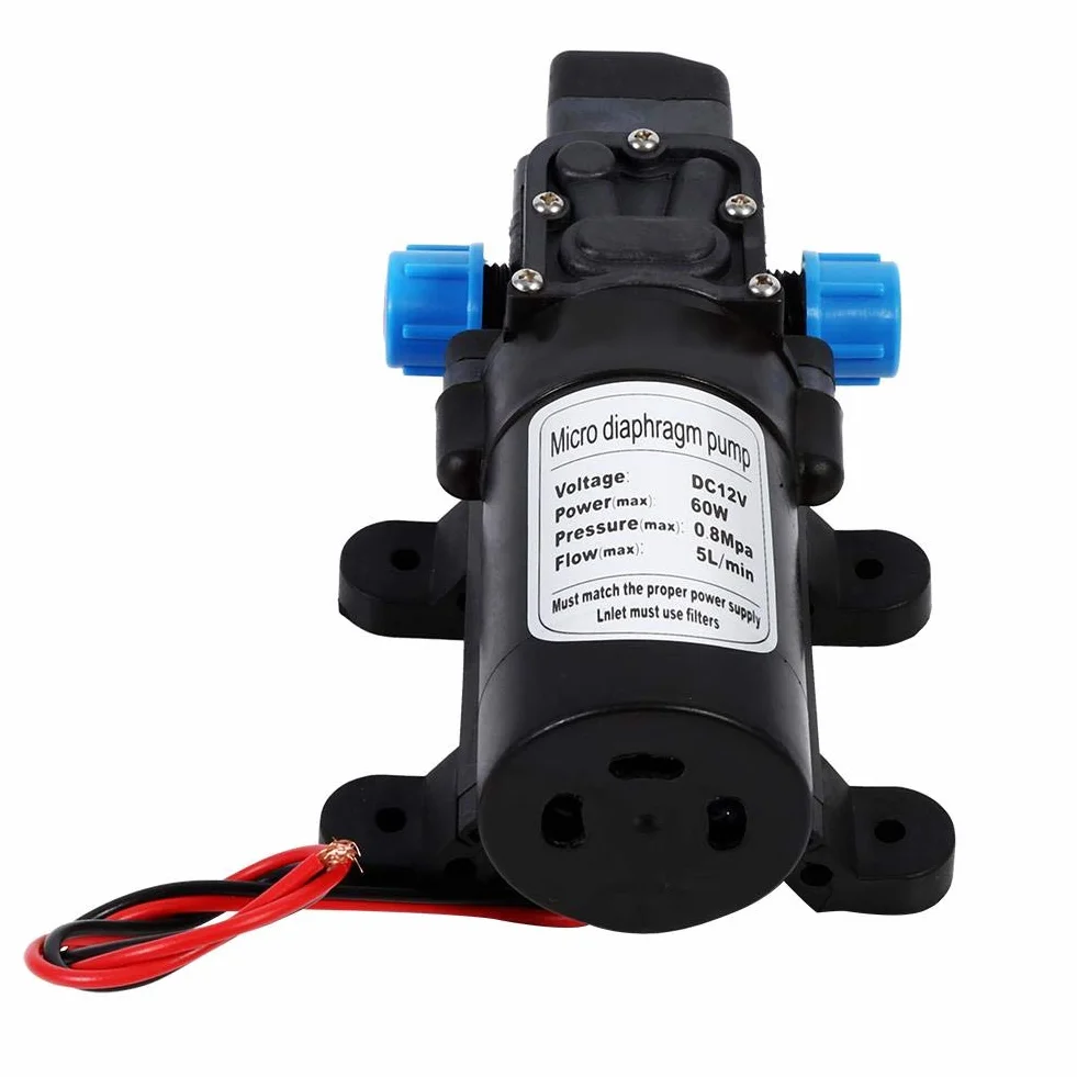 Bomba de agua autocebante de alta presión DC 12 V automática para autocaravanas, barcos, caravanas y jardín, bomba de agua para lavado (60 W, 5 l/min)