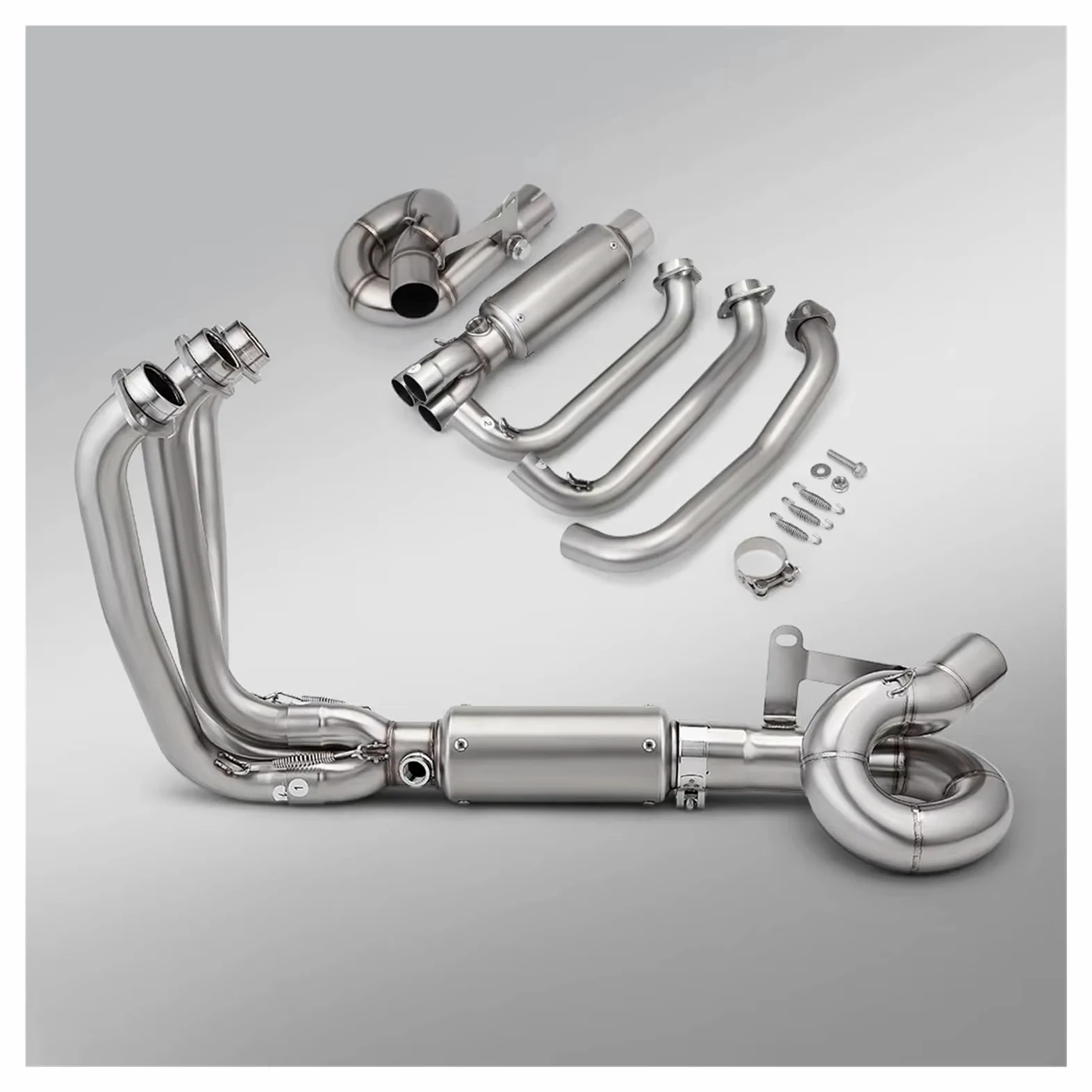 Silenciador de escape de acero inoxidable Para 675SR Para 675SR-R Colector de escape delantero deslizante de acero inoxidable de 51 mm con sensor de oxígeno dual