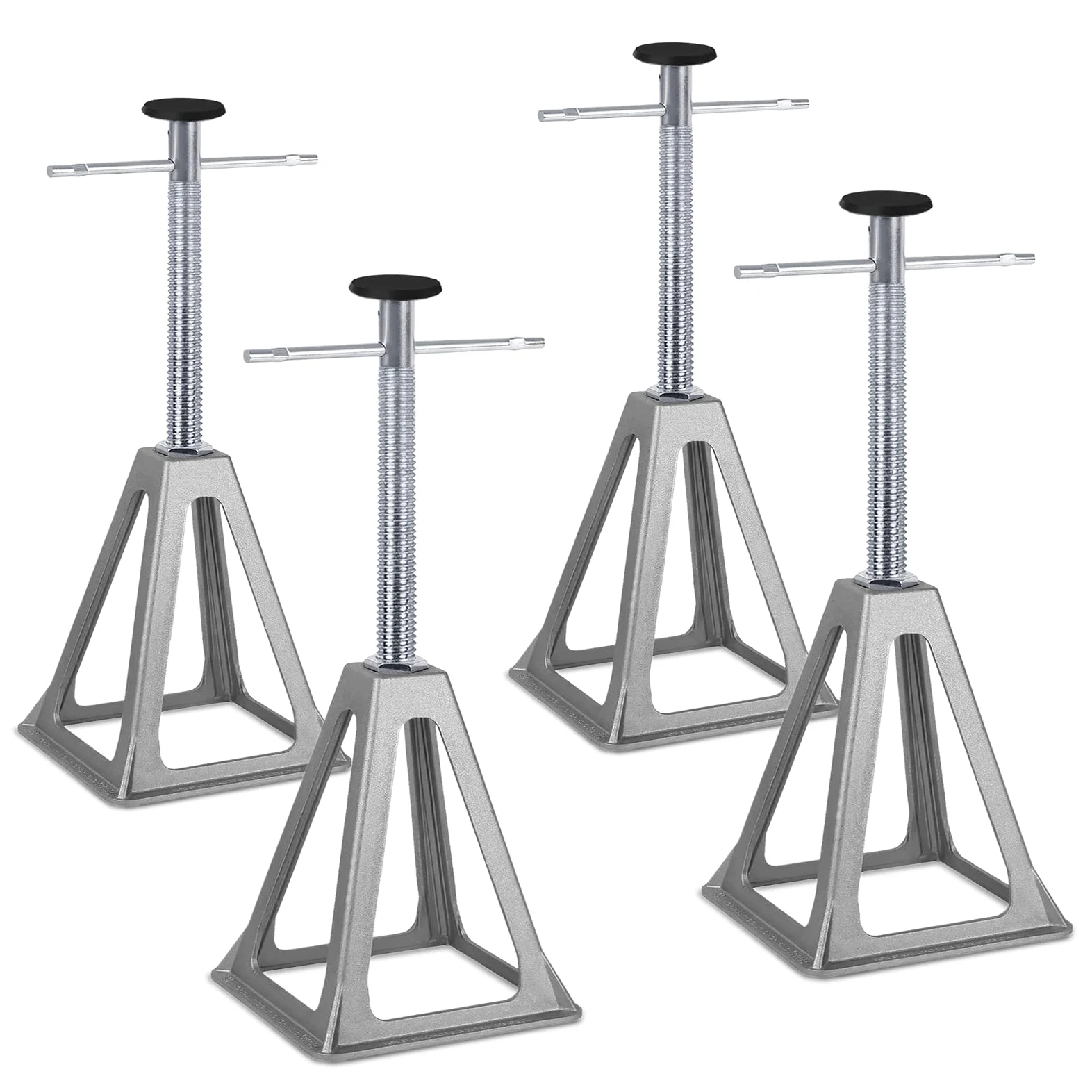 XMTECH 4 caballetes de apoyo de aluminio, altura ajustable, soporte para caravana, hasta 1000 kg