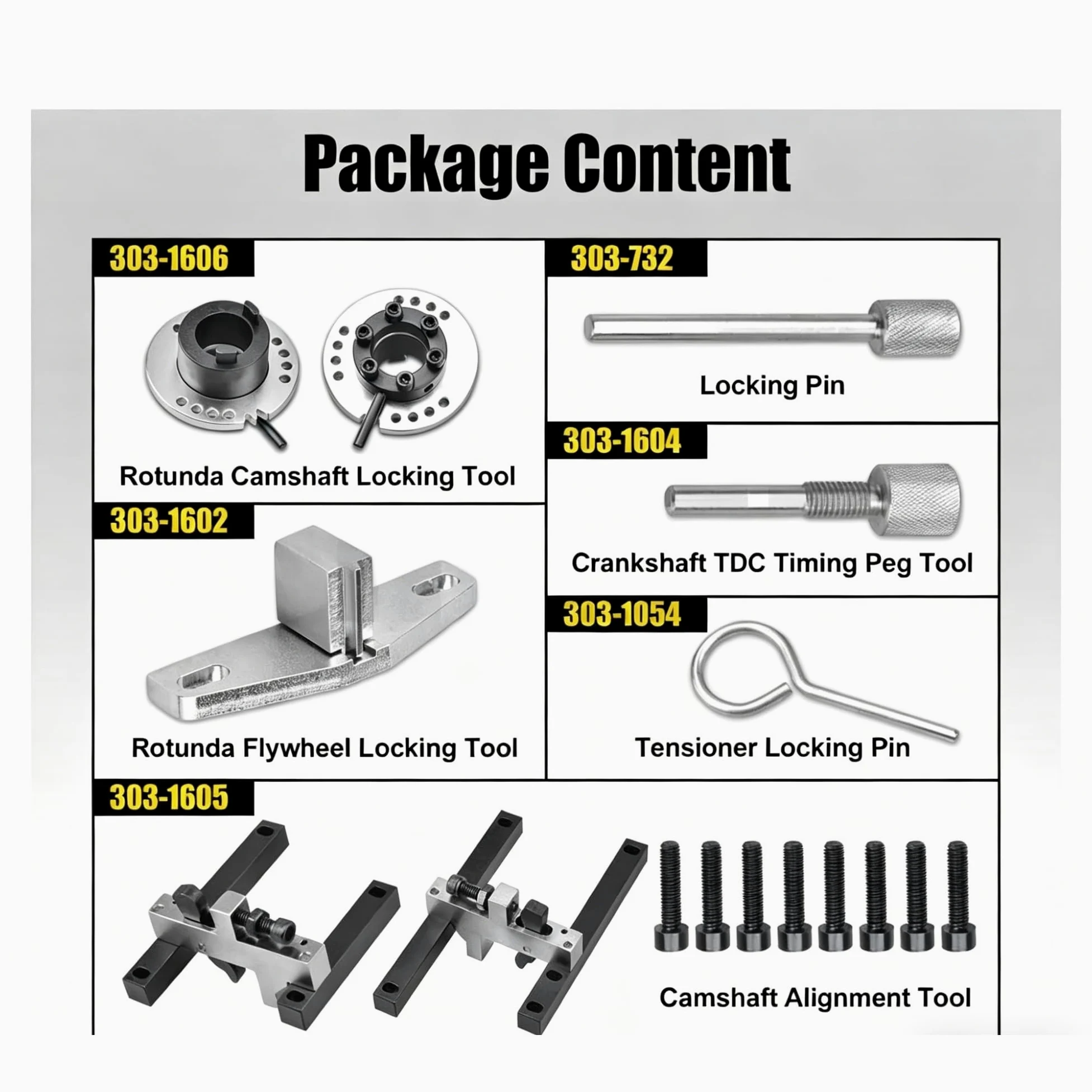Compatible Con Ford Para B-Max Para Transit Para Courier Para Focus 1.0 Para Juego De Herramientas De Bloqueo De Ajuste Sincronización Motor Para Ecoboost 303-1605/1 Pasador bloqueo del tensor
