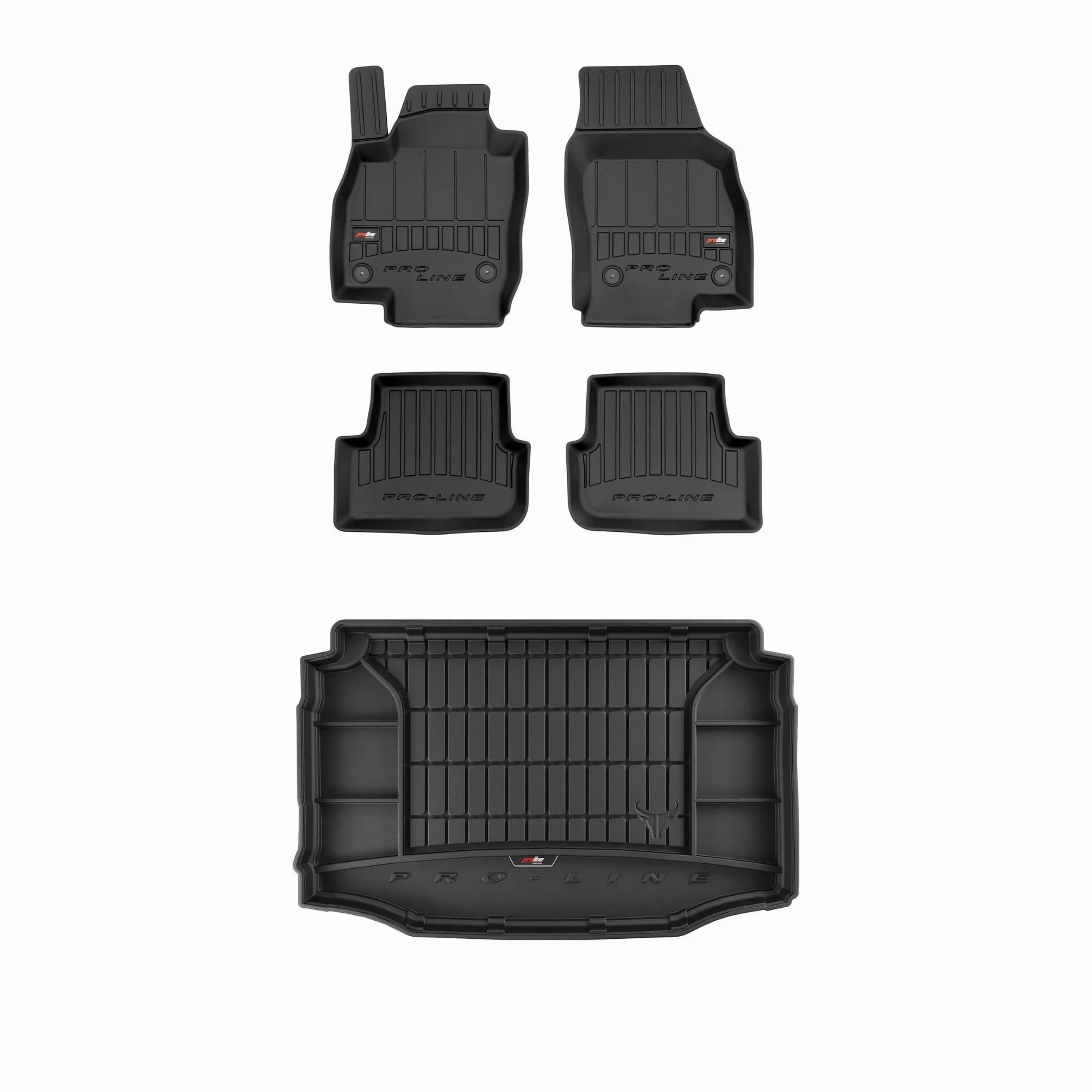 FROGUM ProLine 3D Un Juego de Alfombrillas de Goma para Coche y cubeta Maletero con Logo Alfombras para Seat Arona Desde 2017| Los Bordes más Altos