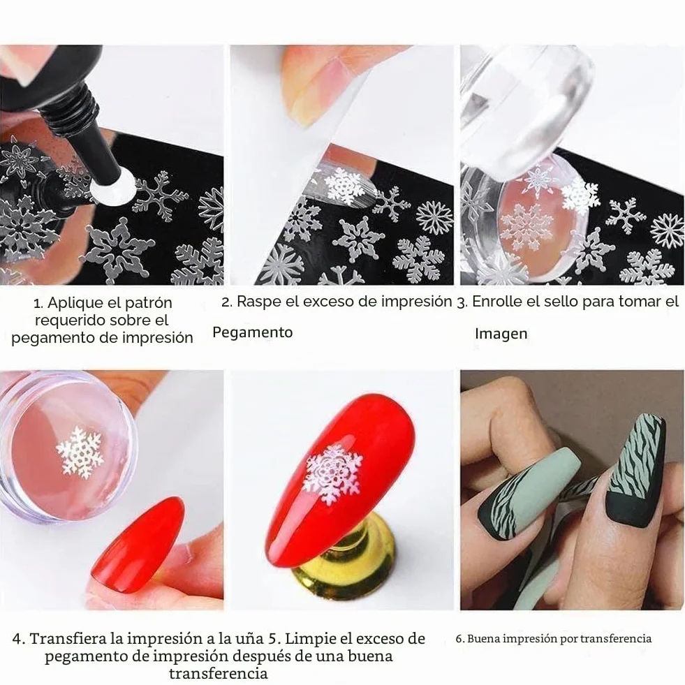 Sello de silicona transparente en gel para puntas de uñas francesas, doble cabeza, herramientas de estampación, manicura