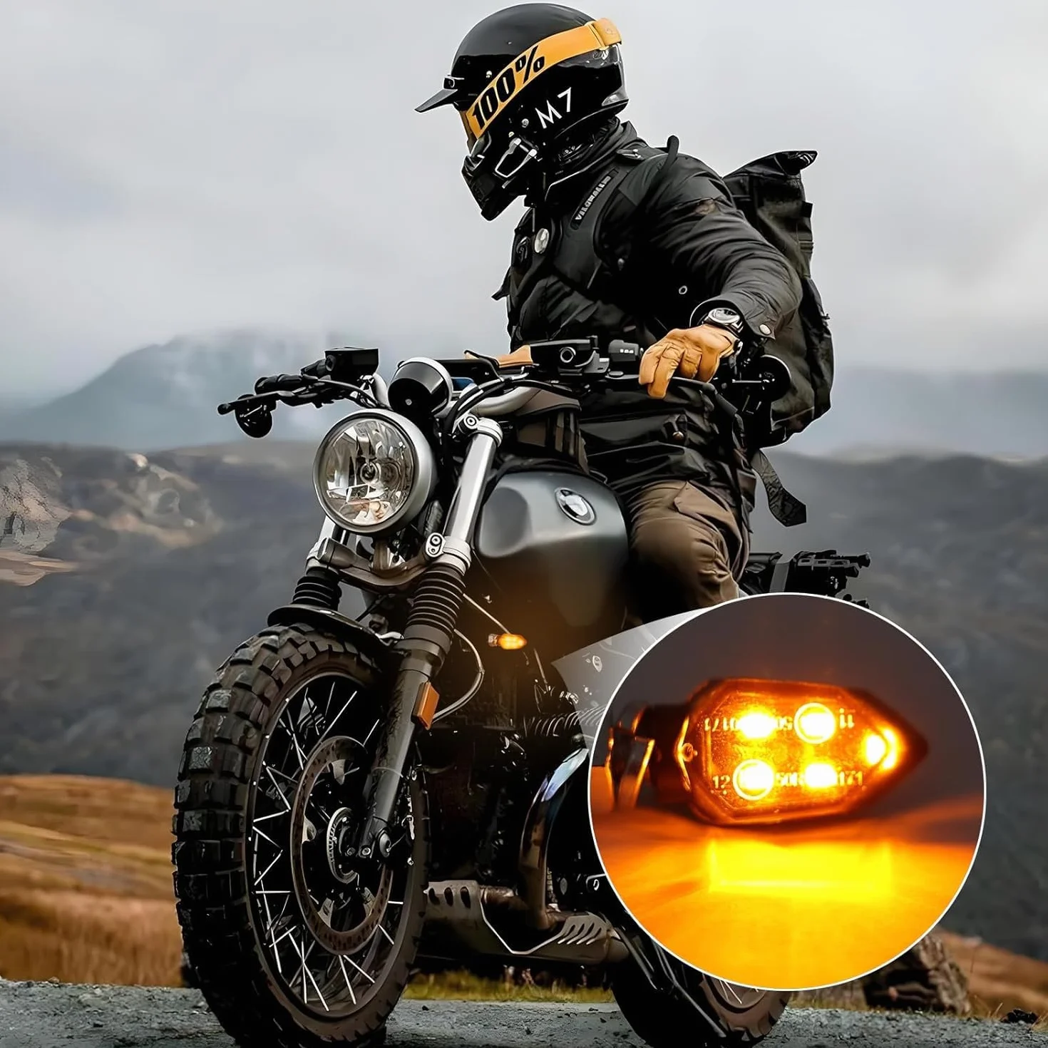 Intermitentes Moto Homologados,E24 12V M8 5LEDs Cuentas MiNi Indicadores Universal para Motocicletas,Impermeables IP65,E-MARK,Para Motos De Calle y Scooters,Accesorios,Para Moto (2 Piezas)