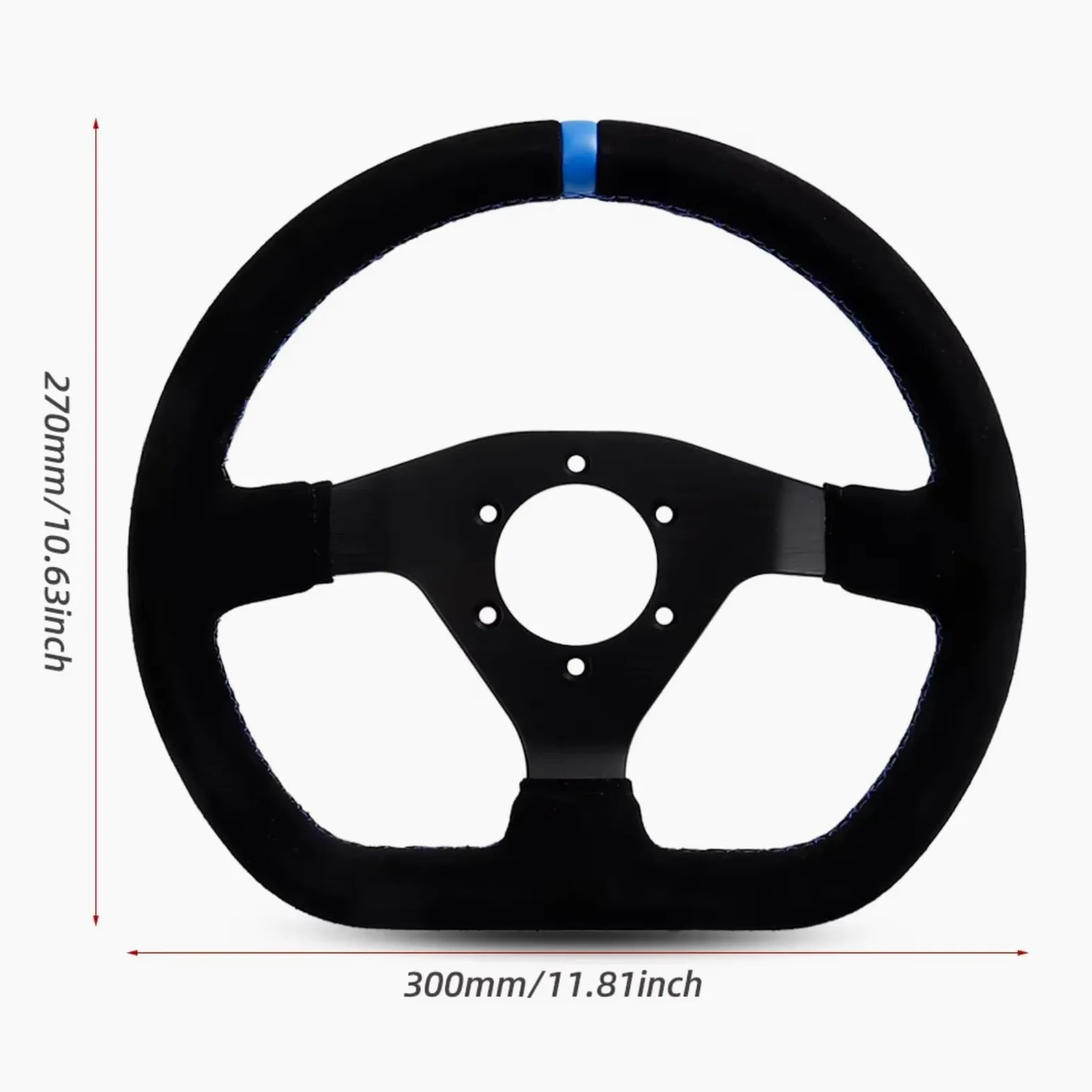 Funda Volante Coche Volante Carreras 300 Mm Plano Ante Coche Derrape para PC Universal PCD-70 Mm(Stitching Yellow)