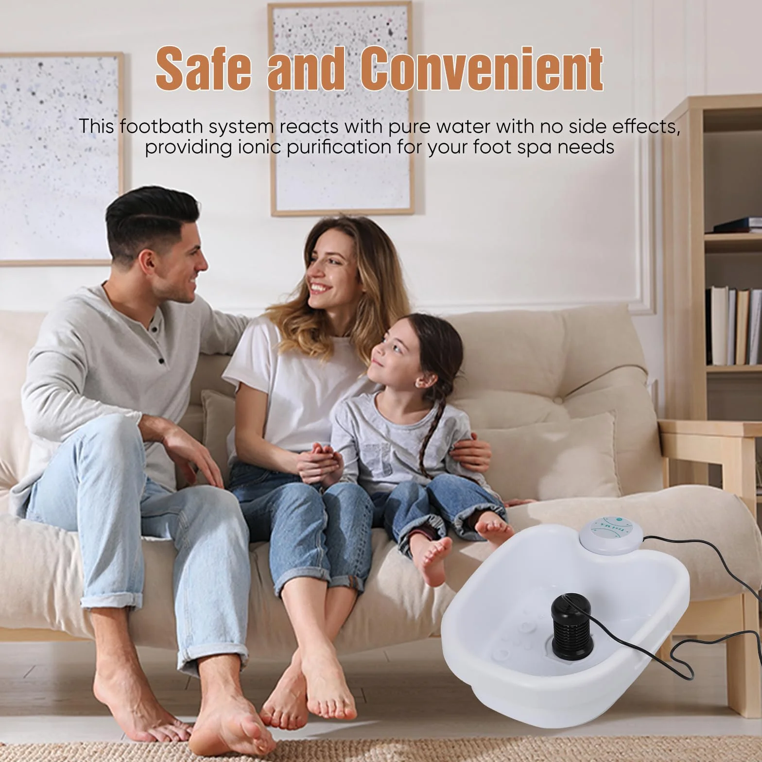 Spa Iónico para Pies Baño de Pies Detox Máquina Portátil de Limpieza por Electrólisis Blanco