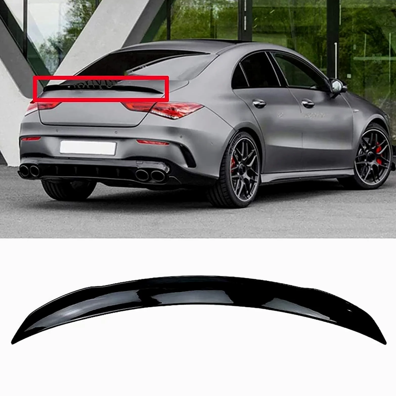 Alerón Trasero del Coche para Mercedes Benz CLA-Klasse W118 C118 CLA 180 CLA 200 CLA 260 2020, Alto Rendimiento FáCil de Instalar Tapa Protectora PortóN Trasero, Accesorios para CarroceríA