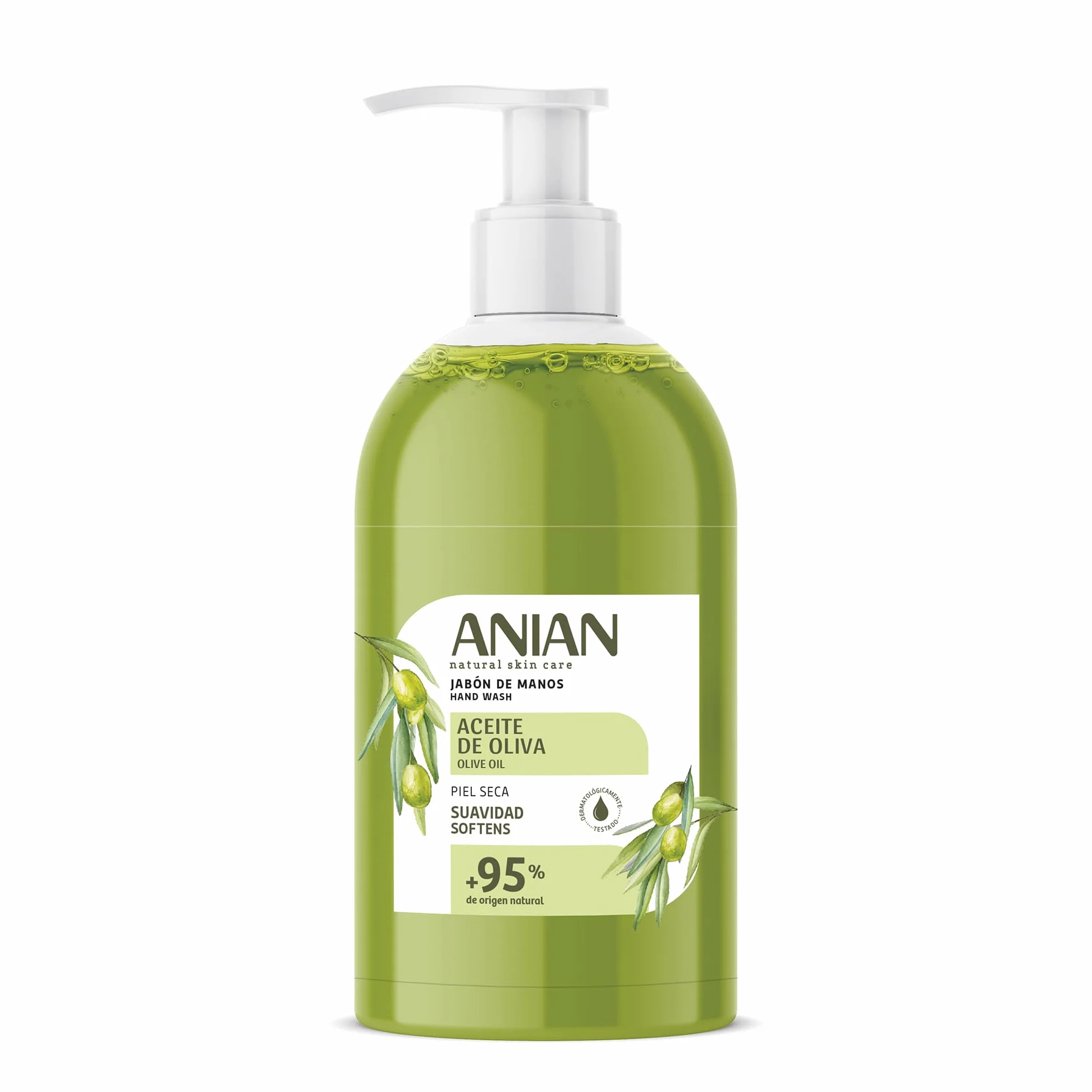 Jabón de Manos Aceite de Oliva 500 ml para Piel Seca con Glicerina y Aceite de Oliva 95% Natural