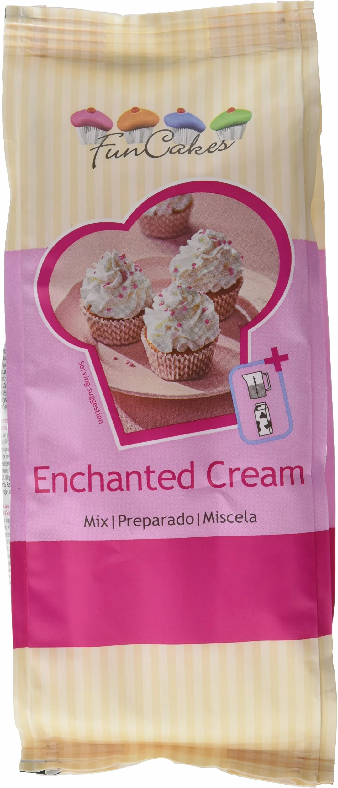 FunCakes Preparado para Enchanted Cream, Relleno o Frosting Ligero, Esponjoso y Blanco con Sabor Suave a Vainilla, 450g