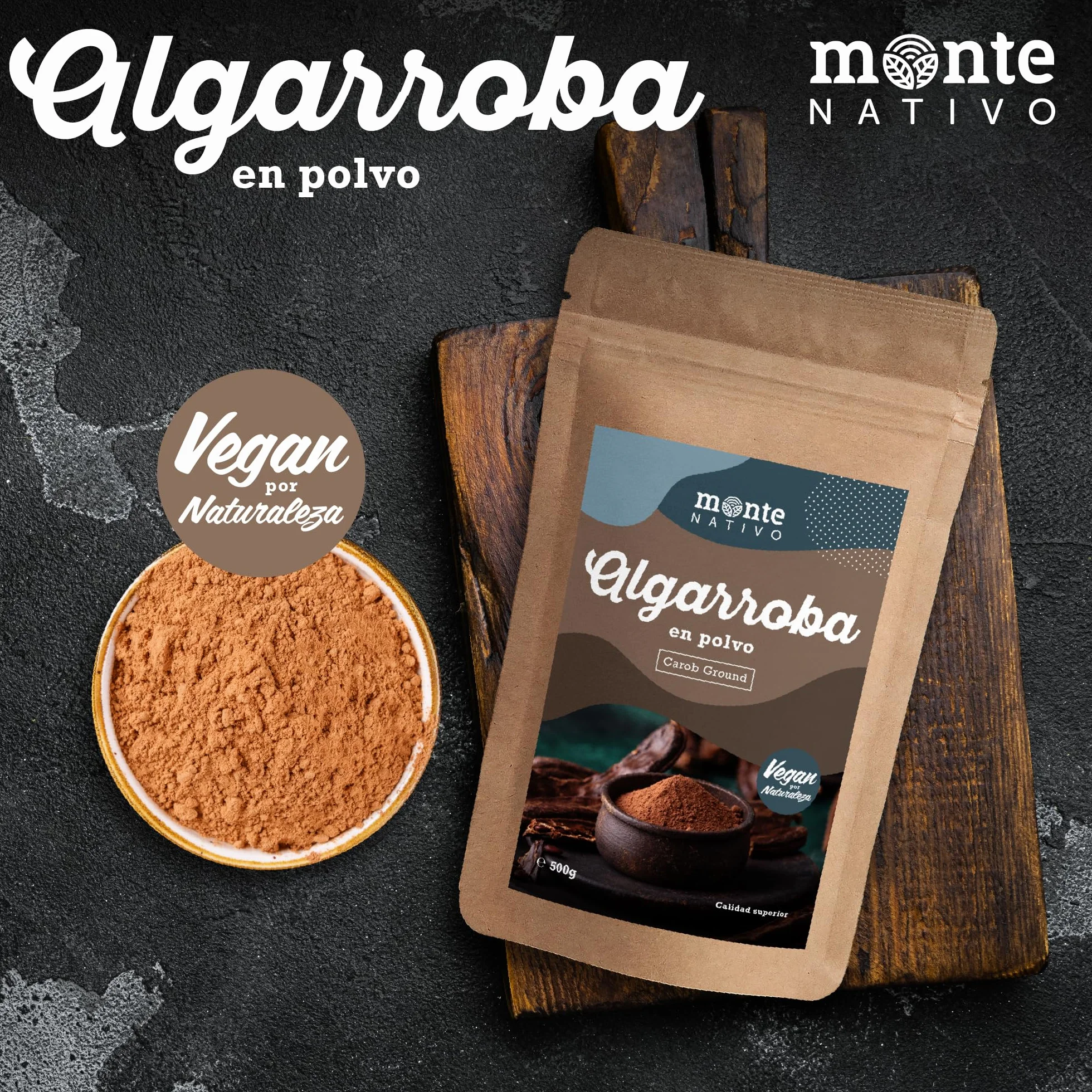 Algarroba molida Monte Nativo (500 g) - Polvo de algarroba