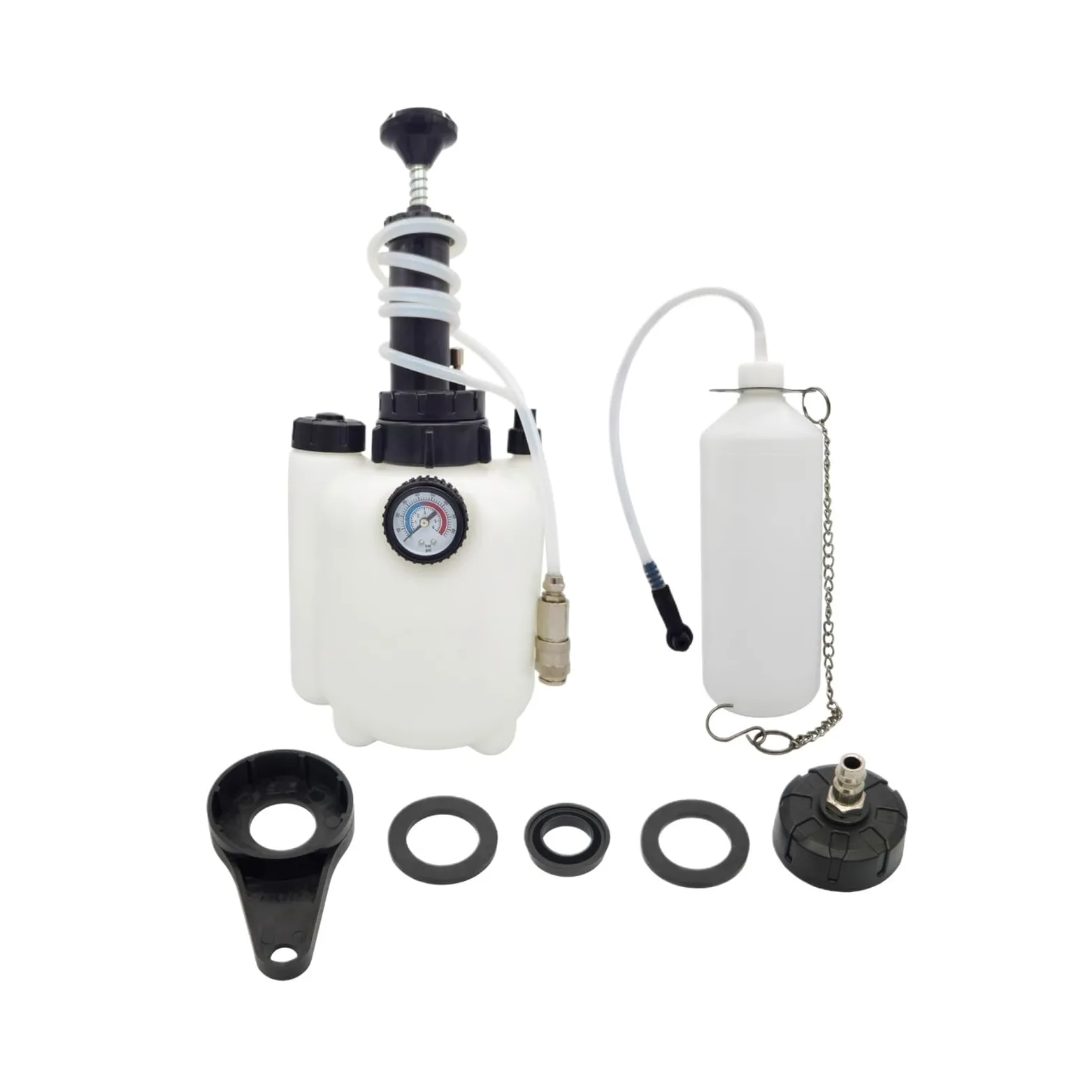 Pinzas de pistones de freno Kit de purga de líquido de frenos Manual para coche, bomba de presión de vacío de 3L, máquina de descarga profesional neumática(Style B 1set)