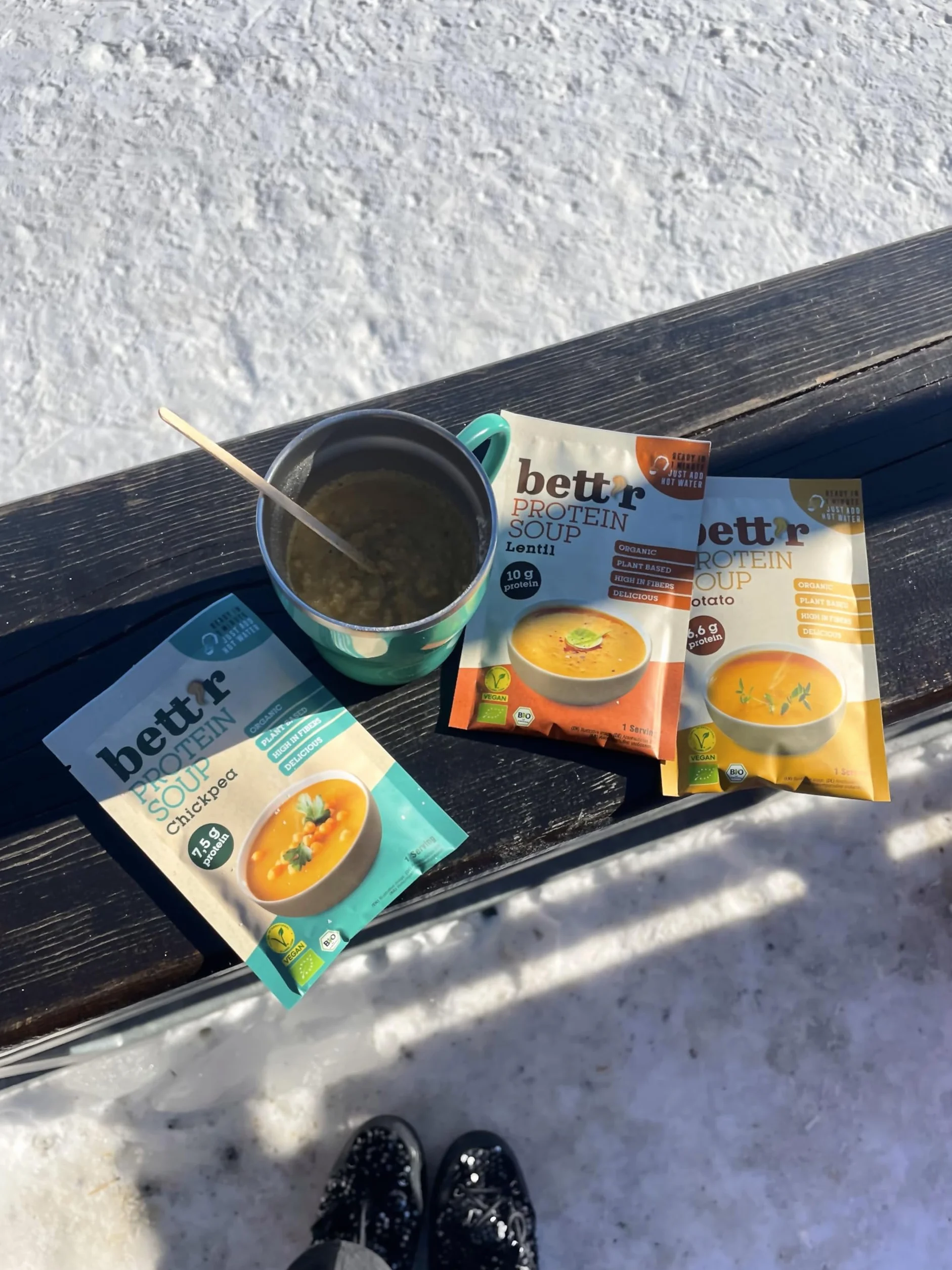 Bett’r BIO Sopa de Proteína con Lentejas Rojas 100% Orgánica Vegana sin Gluten 16 x 30 g