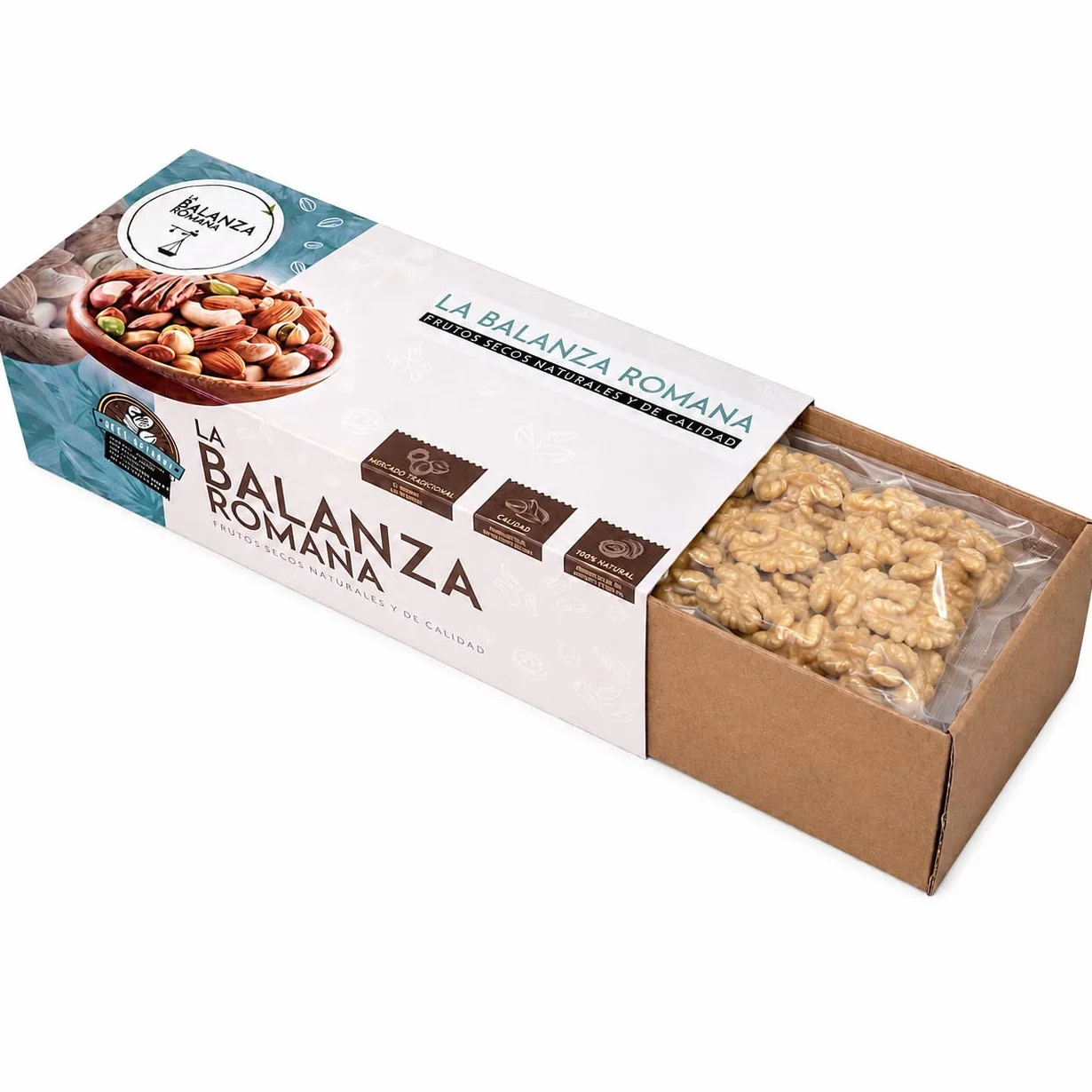 Samskara Nuez Pelada AL VACIO Gran Calibre a Mano Premium 600 g | Nueces Naturales Extra Light, Fruto Seco en Cuartos, Snack Gourmet 100% Natural sin sal