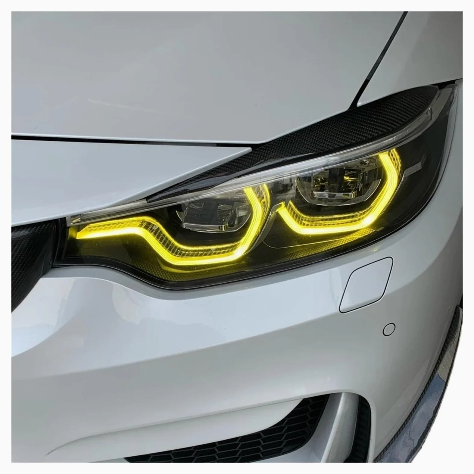 Faros Angel Eyes para coche Para BMW Para M3 Para M4 CSL 4 Series F80 F82 F83 F32 F36 F33 LCI DRL Color Amarillo Dorado Módulo LED Luz Circulación Diurna Anillos halo LED(Yellow)