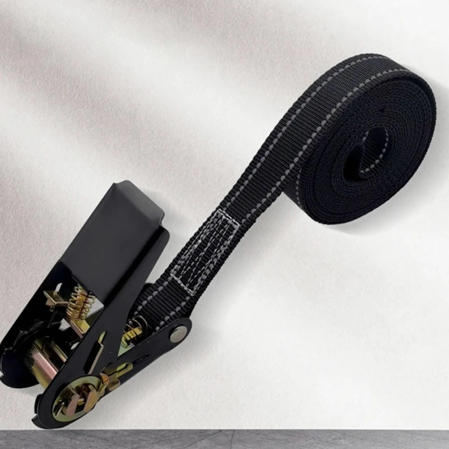 Correa de trinquete 800kg(1700lbs), Correa Amarre Carga con Fuerza tracción for asegurar Cargas fáciles, cinchas for portaequipajes Techo Alta Resistencia(Black 4 M)