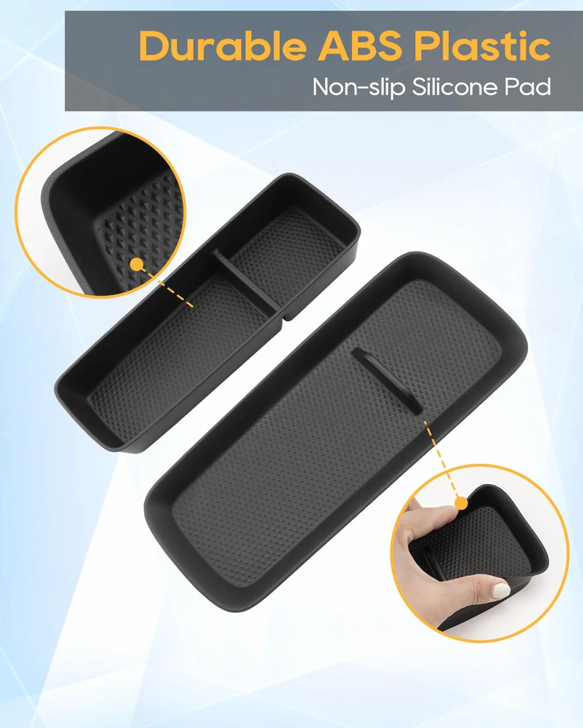 YEE PIN Para BYD Dolphin Surf/Seagull 2025 2026 2027 consola central caja de almacenamiento guantera doble capa extraíble Dolphin Surf/Seagull reposabrazos central organizador accesorios [2 unidades]
