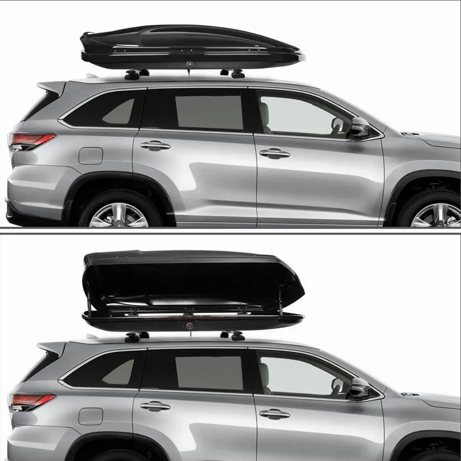 Cofre Techo Coche, Baúl de Techo Rígido de ABS de 300/480/500/550 L con Cerradura de Seguridad y Apertura Lateral, para Coche, Furgoneta y SUV(120x79x24cm)
