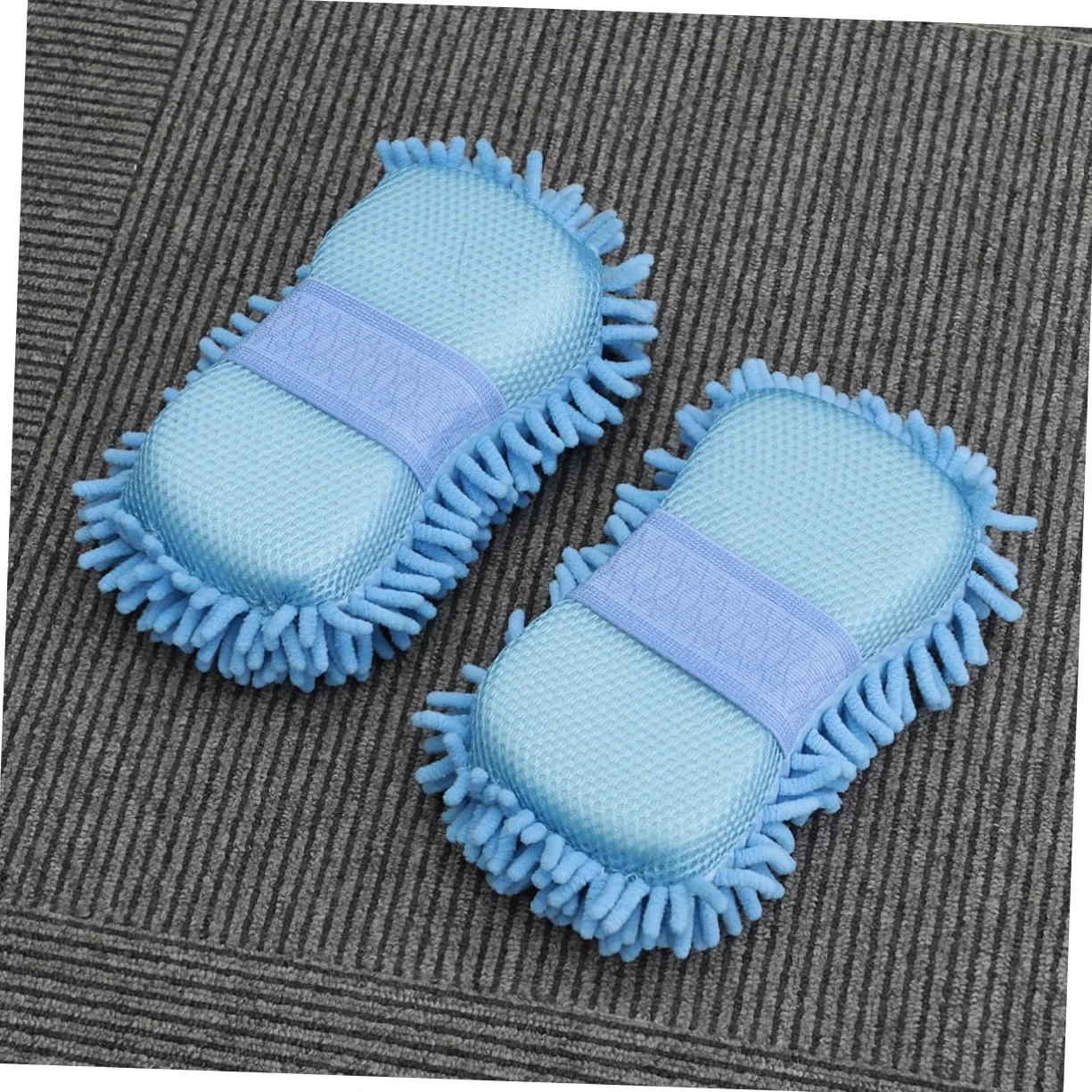 ULTECHNOVO 6piezas Guantes De Lavado De Microfibra Chenille para Coche y Moto Esponja De Limpieza Ultra Fina Azul