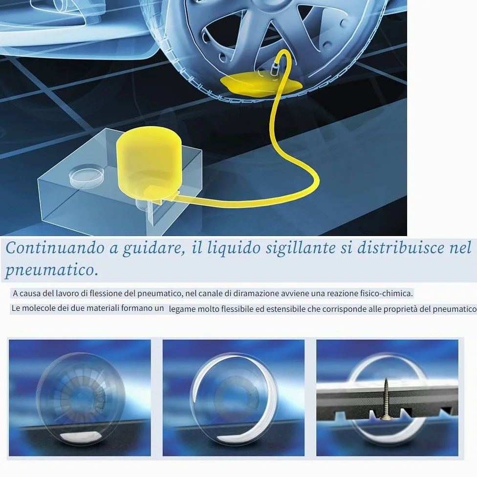 Compatible con HYOSUNG Set DE PINCHAZO DE NEUMÁTICOS Kit DE INFLADO Y REPARACIÓN AUTOMÁTICO con COMPRESOR Y LÍQUIDO SELLADOR DE 620 ML para Coches, SUV,Motocicletas