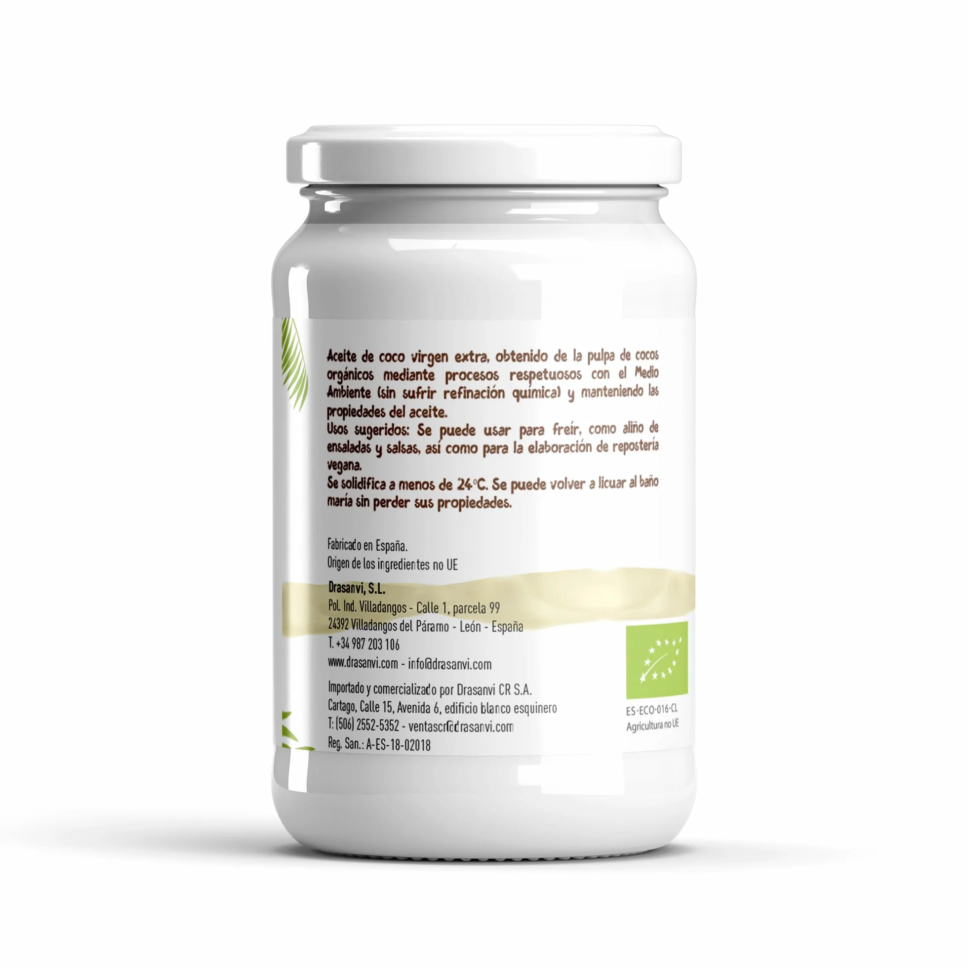 Drasanvi ECOSANA Olej Kokosowy Extra Virgin Certyfikowany BIO 500ml