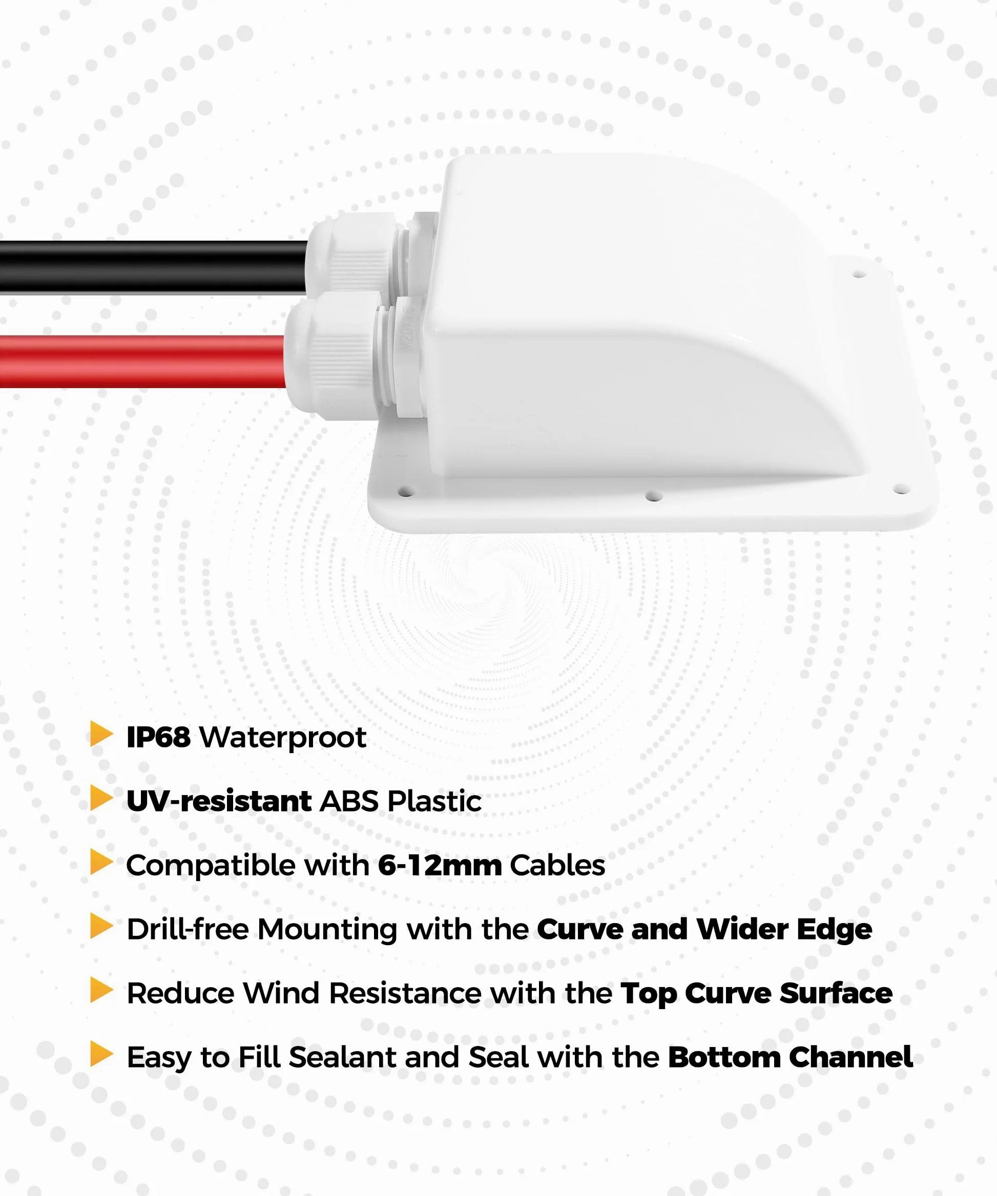 Flaconi Caja de Acceso a Cables Solares para Vehículos Recreativos,Prensaestopas Doble Entrada de Cables,Pasacables de Techo Pasacables de Entrada de Cable Doble,para Autocaravanas,Caravanas (Blanco)