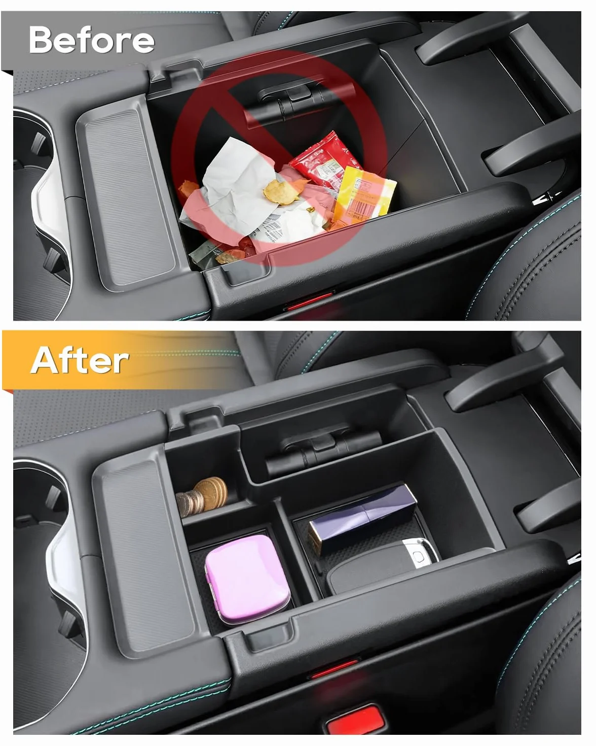 LFOTPP Compatible con BYD Seal U EV/DM-i 2024-2025 Caja de almacenamiento para consola central, reposabrazos central, guantera, bandeja organizadora con alfombrilla antideslizante