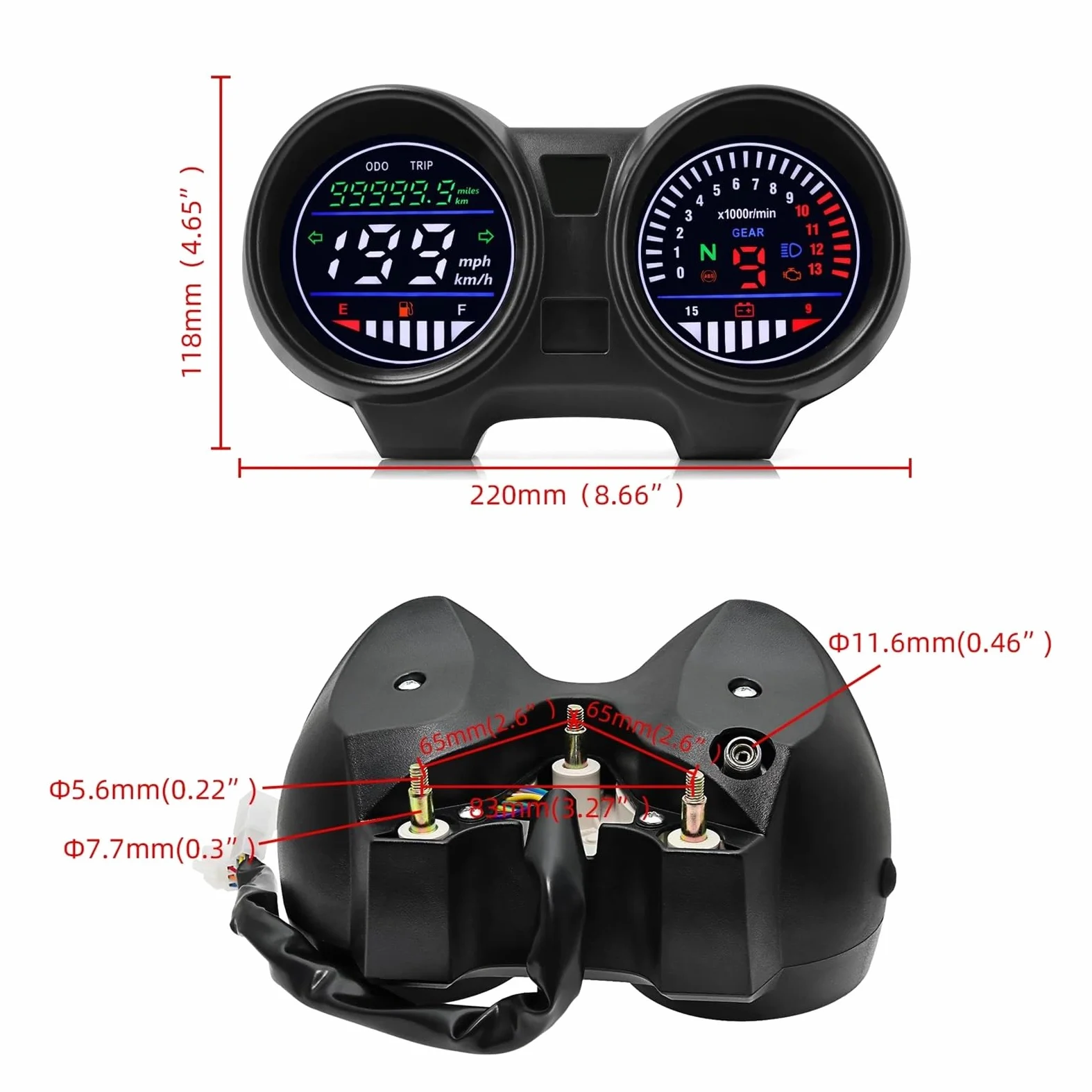 Velocímetro Digital para motocicletas 2024 | Medidor digital de velocidad y RPM para motocicletas 2024 para Brasile para Titan 150 para CG150 Fan150 2010 2012