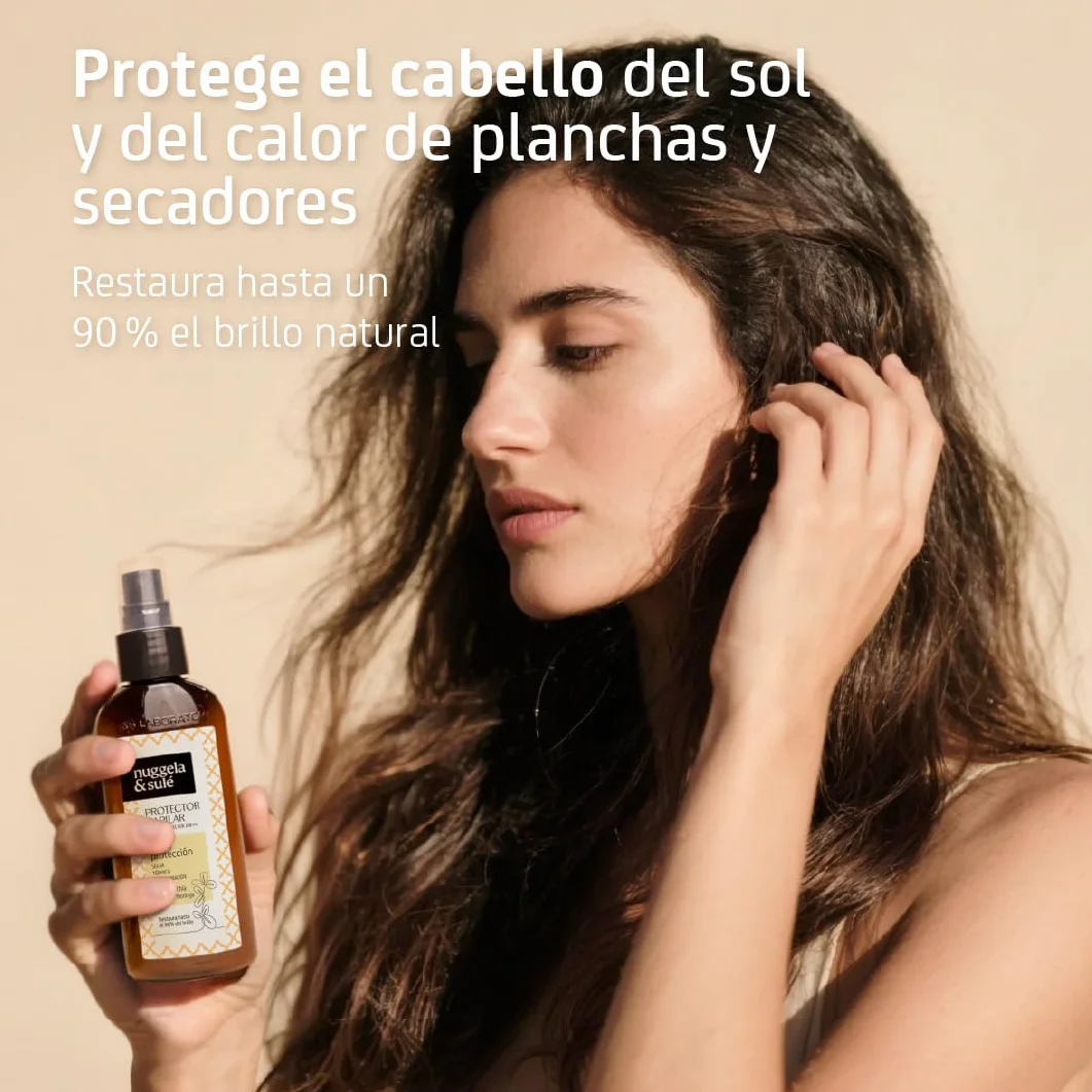 Nuggela & Sulé Protector Capilar Triple Protección Solar Térmica Contaminación Aceite de Chía Aceite de Ricino 100 ml