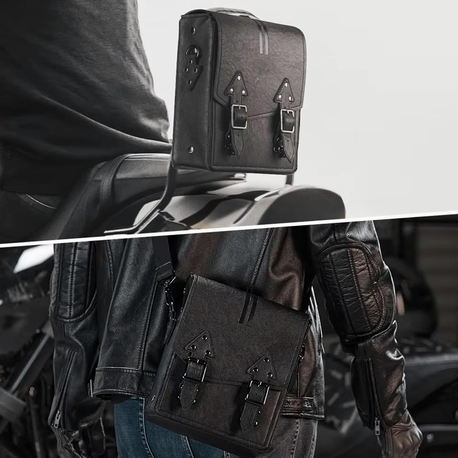 Bolsa Moto Asiento Bolsa Para Respaldo Motocicleta Cuero Sintético Bolsa Viaje Para Guardar Herramientas Y Sillín Universal Mochila Asiento Moto