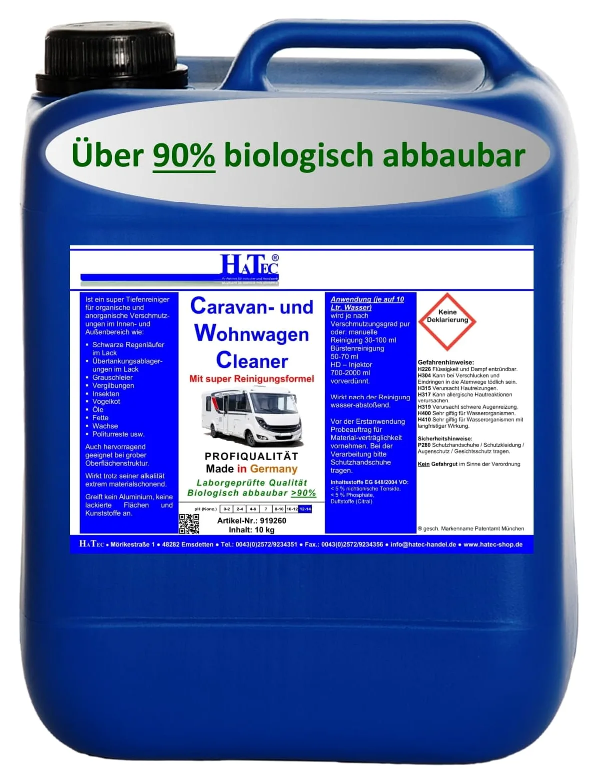 Caravan Cleaner Limpiador 10,1 L limpiador de caravana autocaravana interiores exteriores