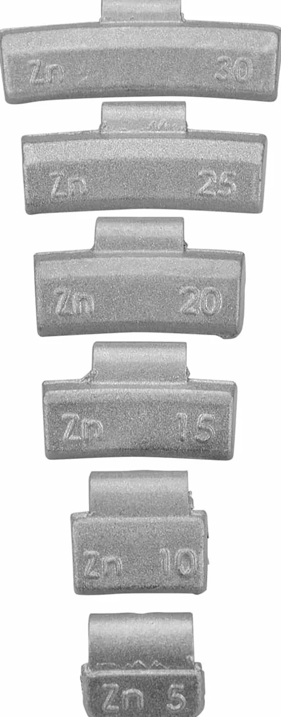 HASKYY 600 Pesos de Equilibrado de Percusión para Llantas de Aleación, Surtido de Contrapesos de Zinc de 5 g a 30 g, 100 Piezas por Medida | 600 Piezas, 6 Tamaños Incluidos, Para Llantas ALU, 100 Piezas por Peso, Surtido Completo