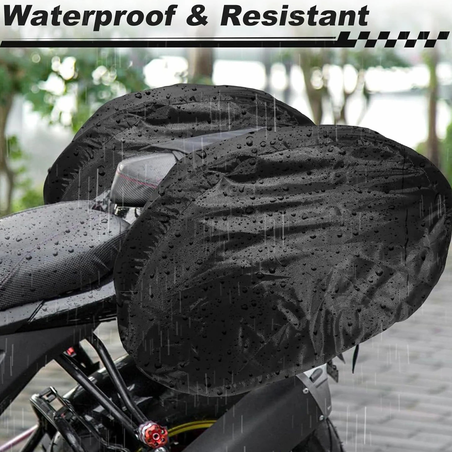 Maletas para Moto,36L-58L,Impermeable,Pareja Bolsas Side Capacidad Ampliable,Negro