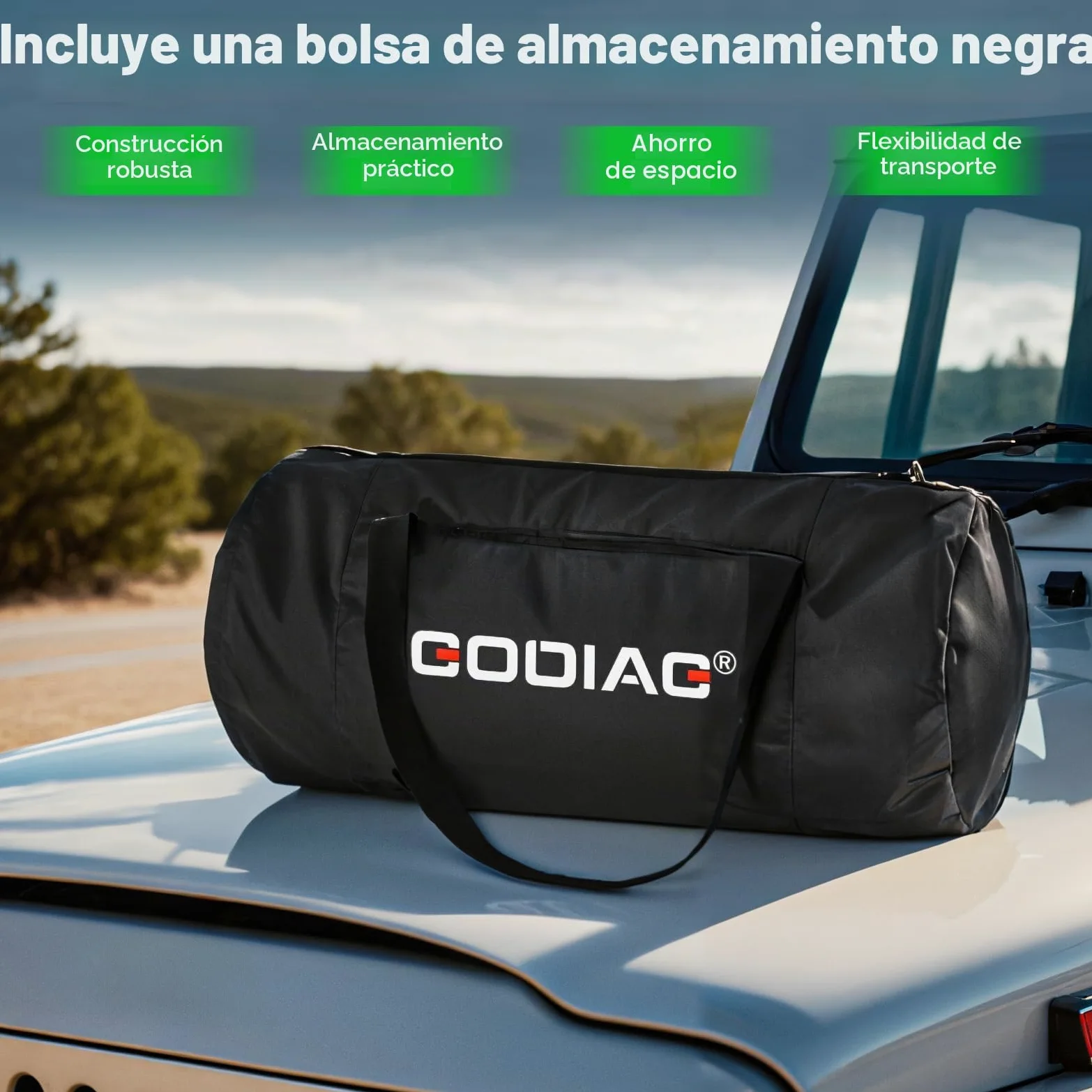 GODIAG Cuerda de Remolque para Coche Correa para Remolcar Vehículos con 2 Grilletes Suaves 1 par de Guantes de Algodón y Bolsa de Almacenamiento Cuerda de Recuperación para Coches Jeep Camión SUV, 9M
