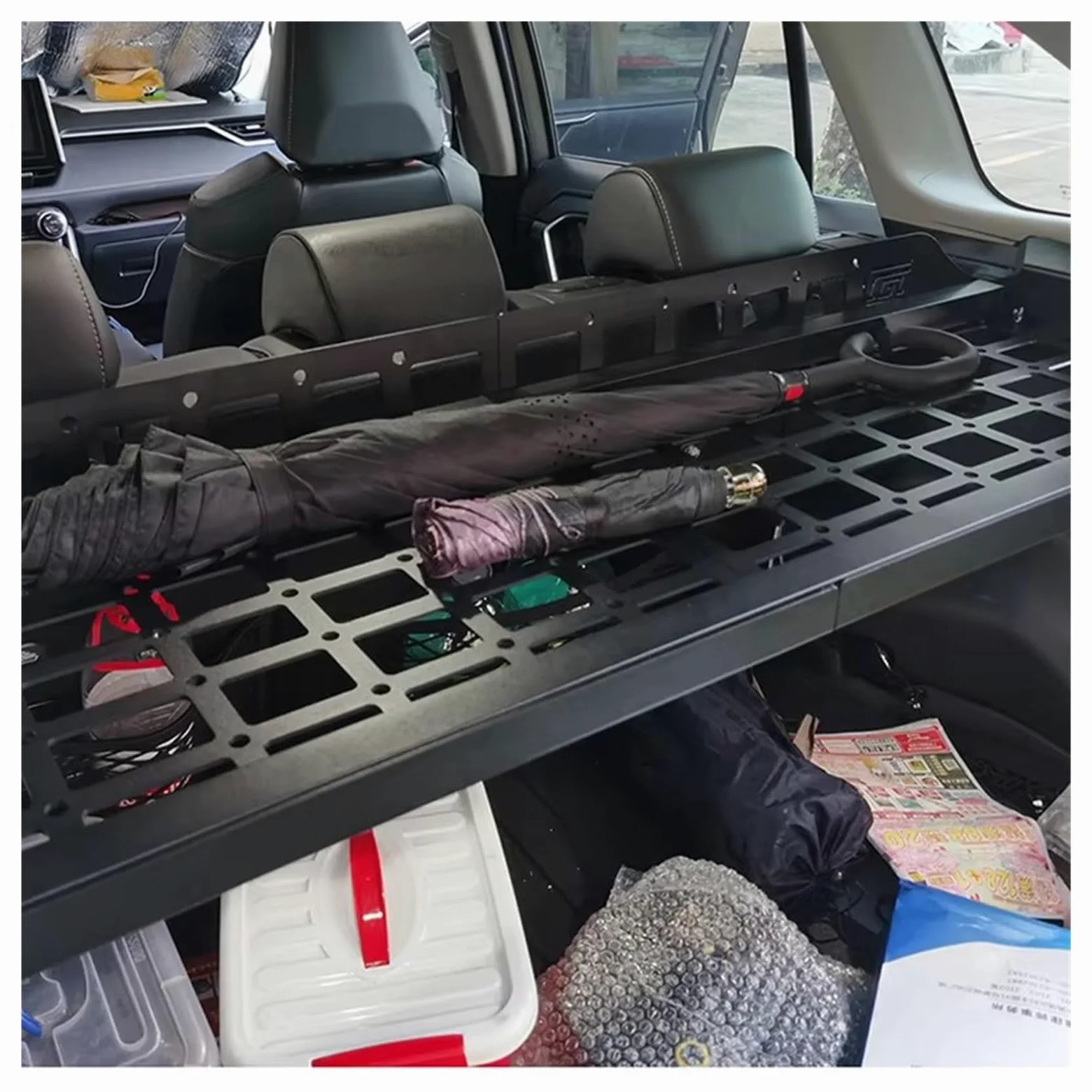 Coche Maletero Cubierta para Toyota para RAV4 2019-2024 Maletero Trasero Estantes Almacenamiento Equipaje Estante Organizador Cartel Colgar Panel Molle Carga Retráctil