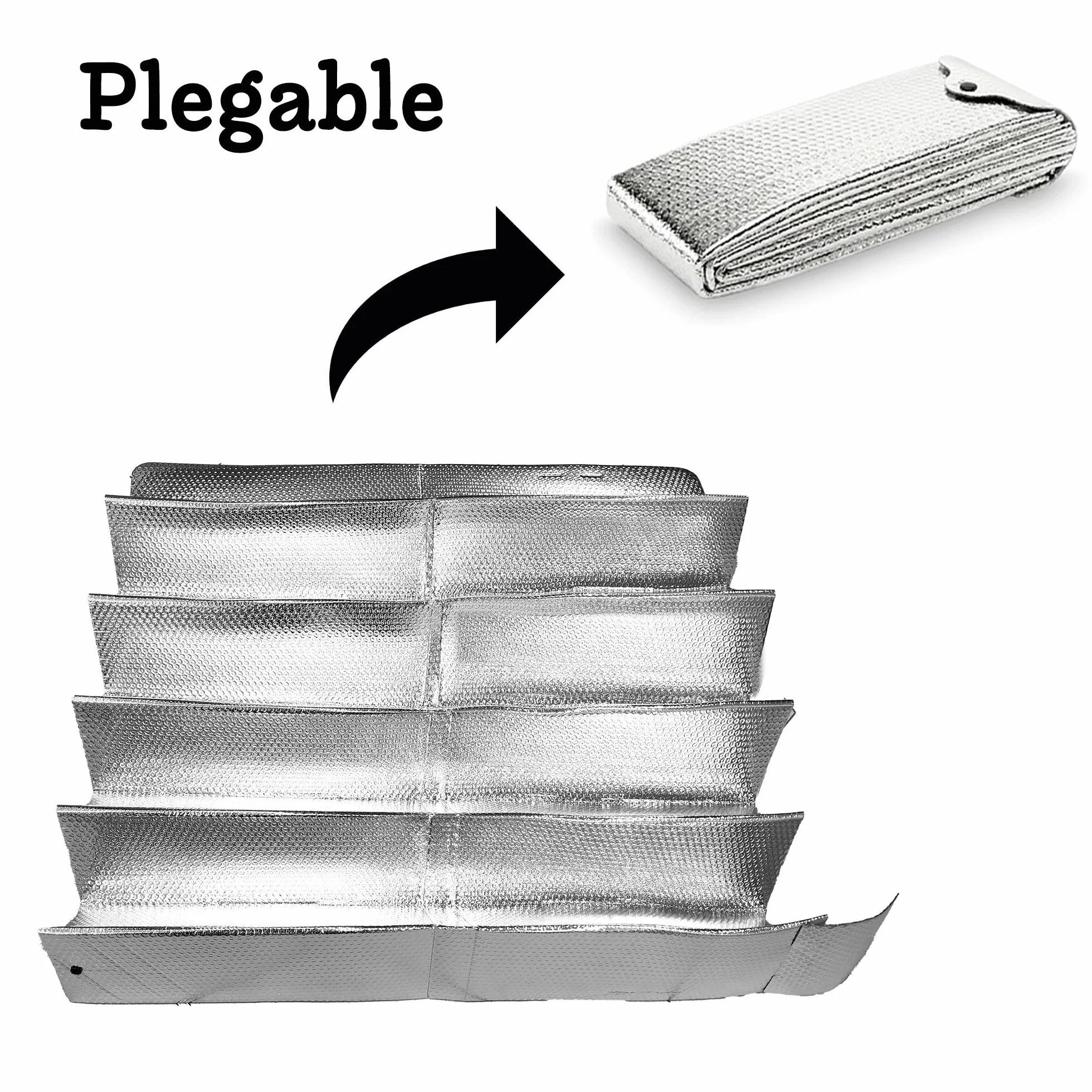 Parasol Coche Delantero Plegable Universal 140x80 cm Protector Solar Parabrisas Protección UV