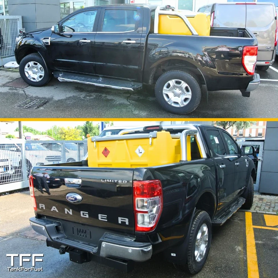 TFF Deposito Gasoil Portátil 440 Litros Bomba 12V DC 40 l/min Depósito Gasoil PickUp Manguera 4m Pistola Automática