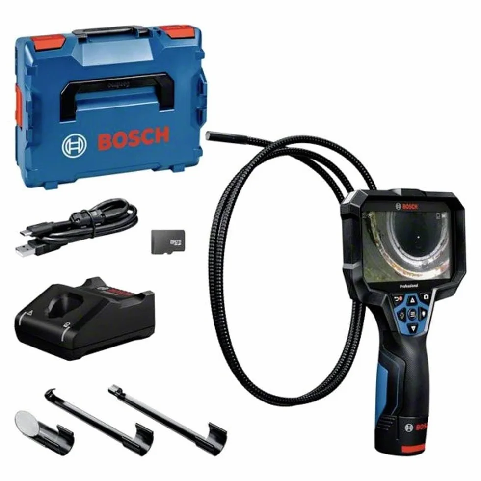 Bosch Professional Cámara de inspección GIC 12V-5-27 C (longitud del cable: 150 cm, función de orientación AutoUp, pantalla de alta resolución: pantalla de 5" 1280x720 px, en L-boxx)