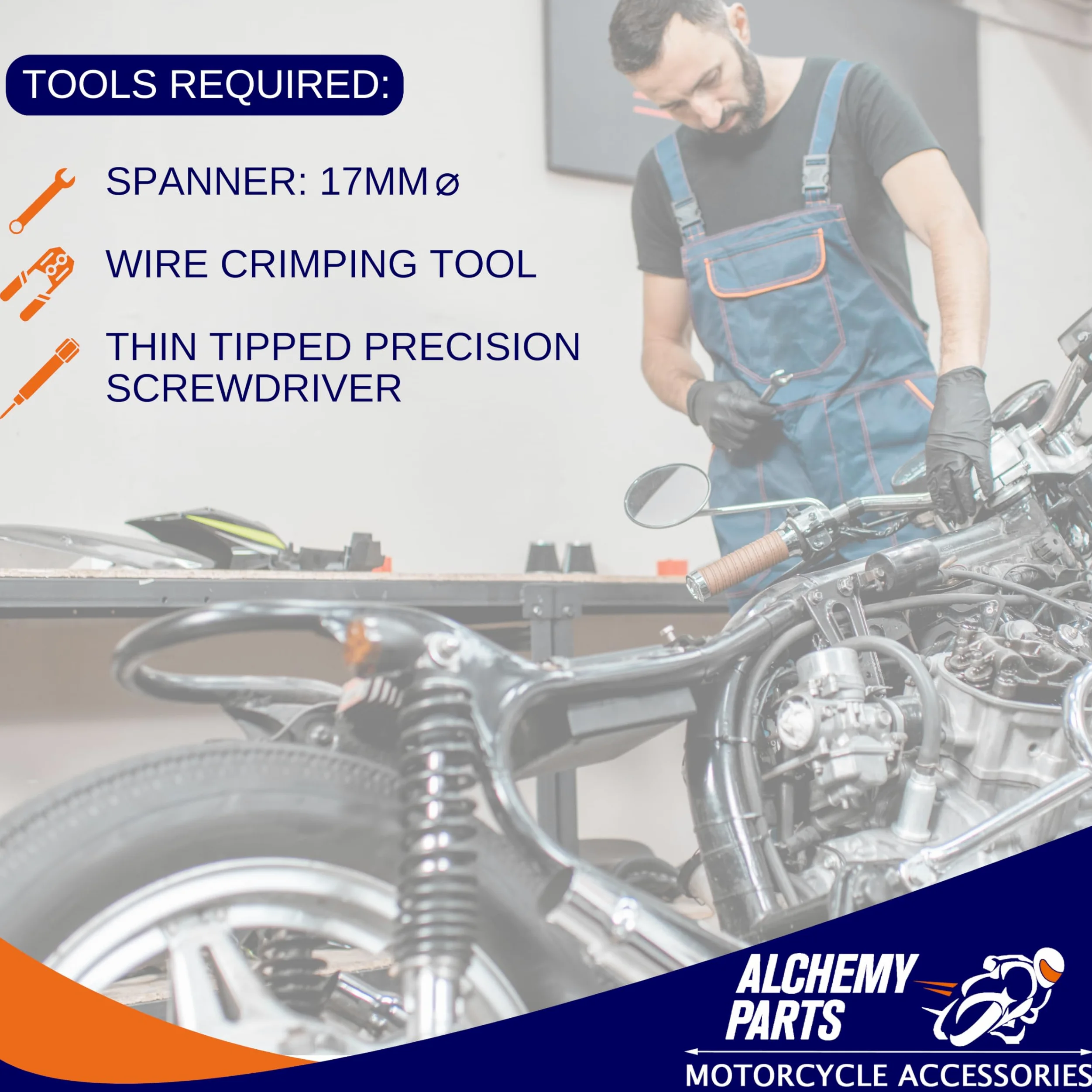 Alchemy Parts - Faro de moto, 165 mm de diámetro, universal para Retro-Café-Racer, Custom Street Bike, Project Roadster, Homologado con E-Prüfzeichen (negro mate con llanta cromada)