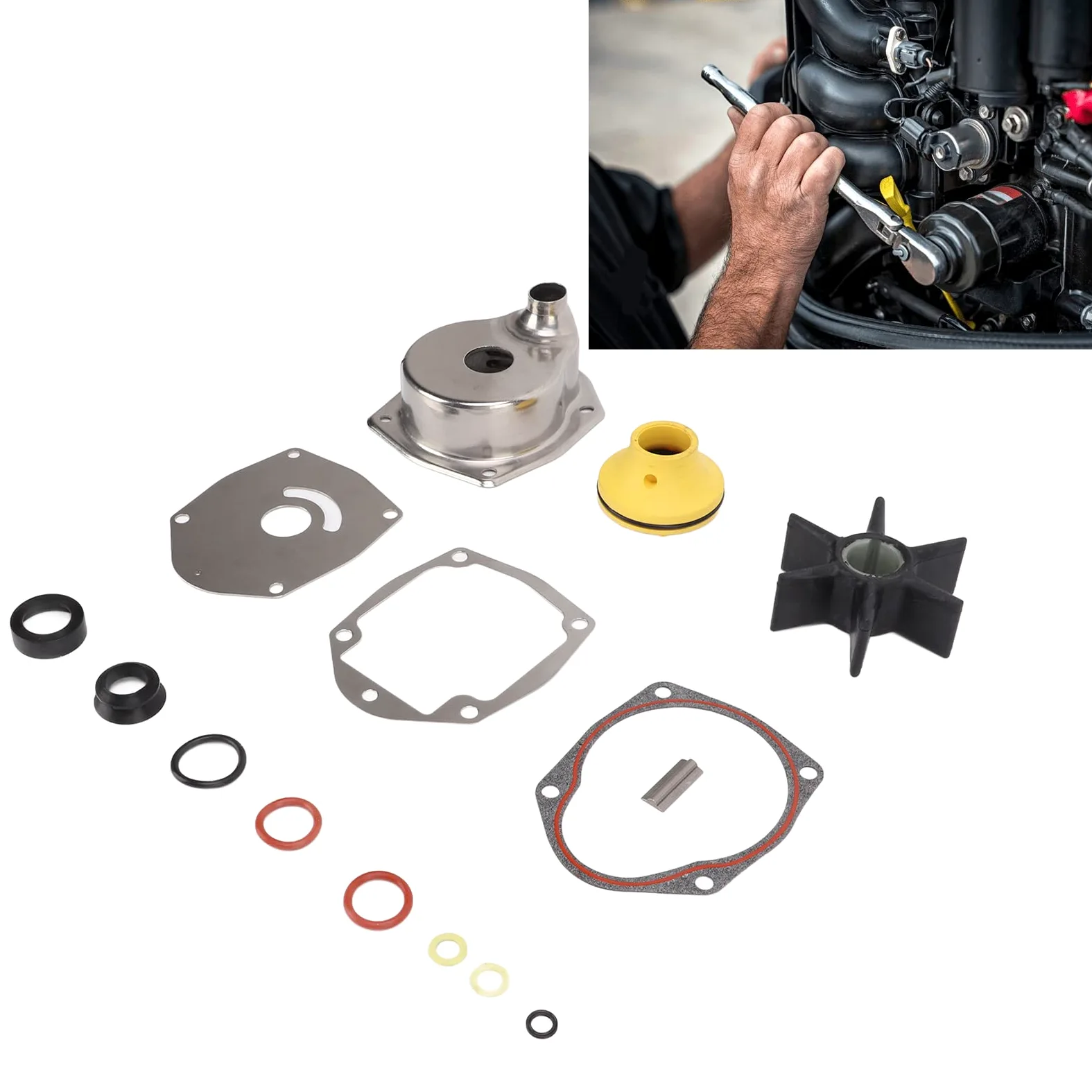 Kit de Reparación de Impulsor de Bomba de Agua 817275Q05 Reemplazo para 200 225 250 Mercruiser Alpha One Gen II 1991 2021 Bombas de Agua de Motor Automotriz Water Impelle