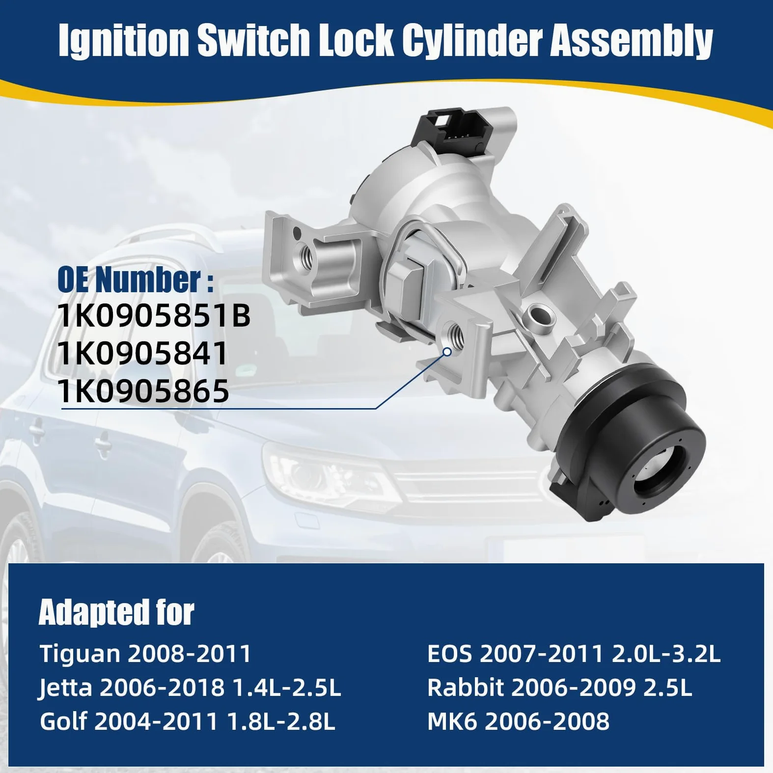 1K0905851B Neiman Interruptor encendido para Golf 5 6 A3 TT Seat Alte Leon | 2 mandos a distancia + 2 llaves con 2 tornillos Attuatore Serratura Cerradura Encendido1K0905865