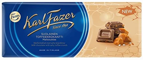 Fazer Milk Chocolate With Salty Toffee Crunch 200g