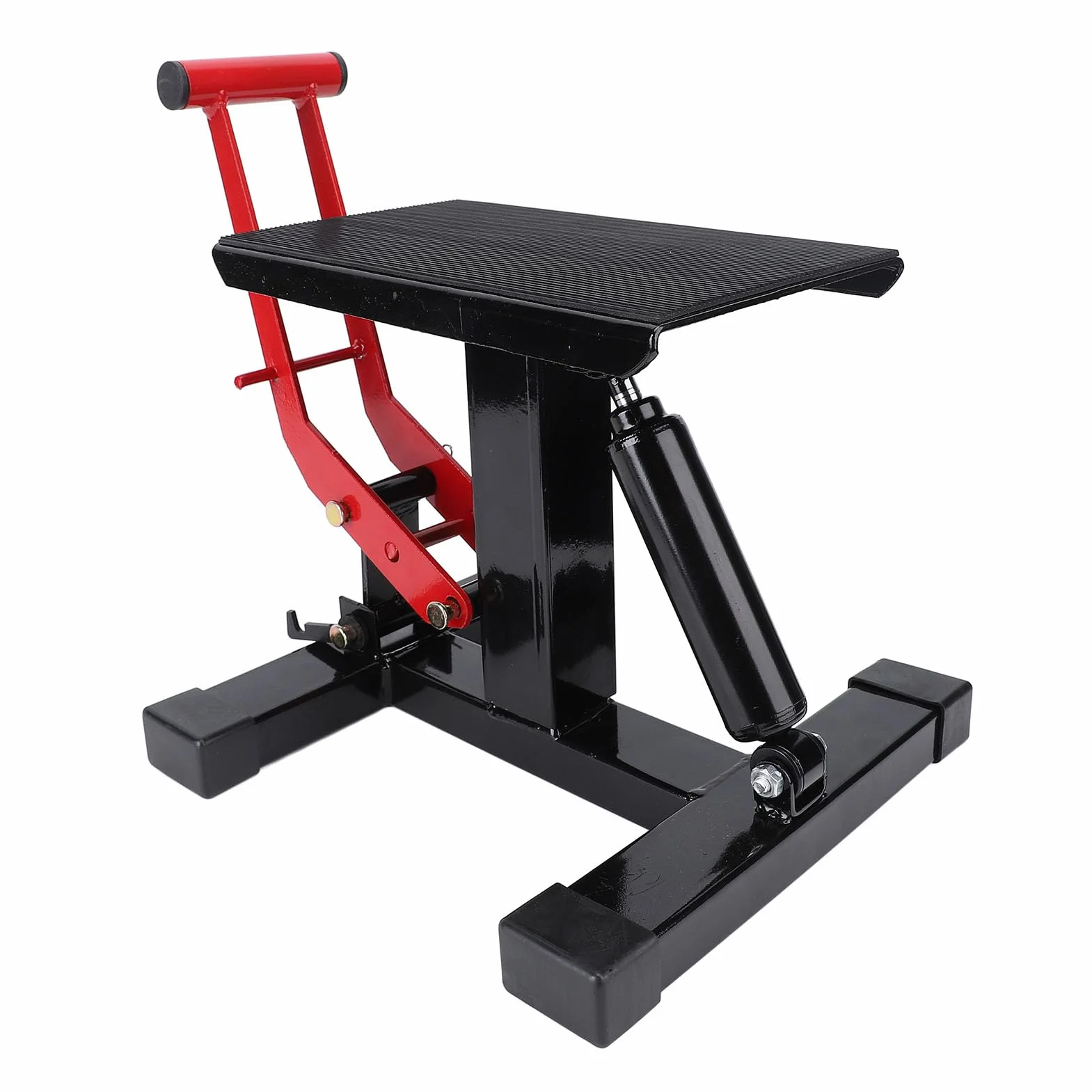 Soporte de Gato Hidráulico para Motocicleta, Ajustable, Diseño Rotacional para Reparación de Mantenimiento Todoterreno