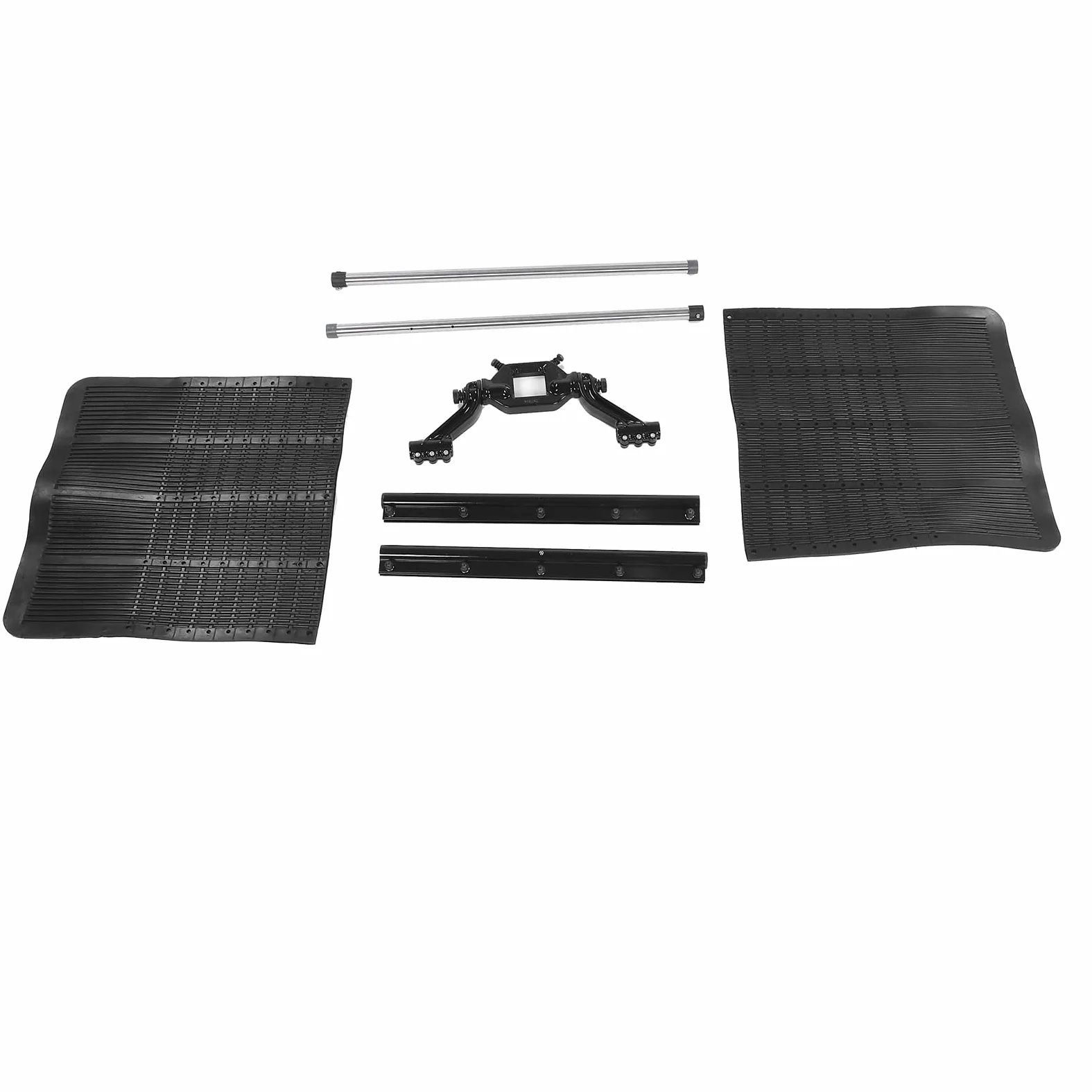 Fockety Aletas de Enganche de Acero Inoxidable, Aletas de Goma Gruesas con Soportes Forjados Ajustables de 67,25 a 97 Pulgadas de Ancho, sin Instalación de Taladro, con Pasadores de