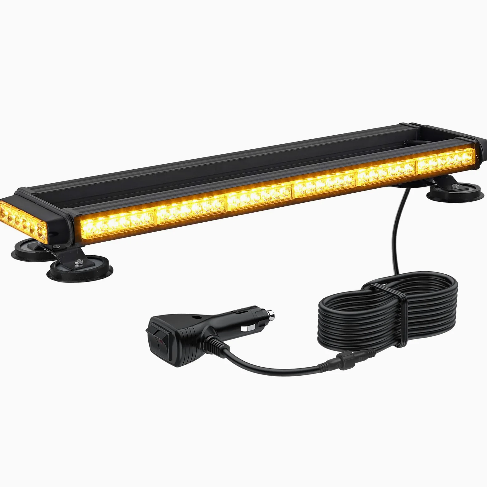 Justech 84LED Luz Estroboscópica Coche,84W Barra Luz de Emergencia,27 Modos Flash,IP65 Impermeable,Base Magnética,12 V/24 V Luces de Advertencia Ámbar con 5M Cable para Coche Camión Remolque