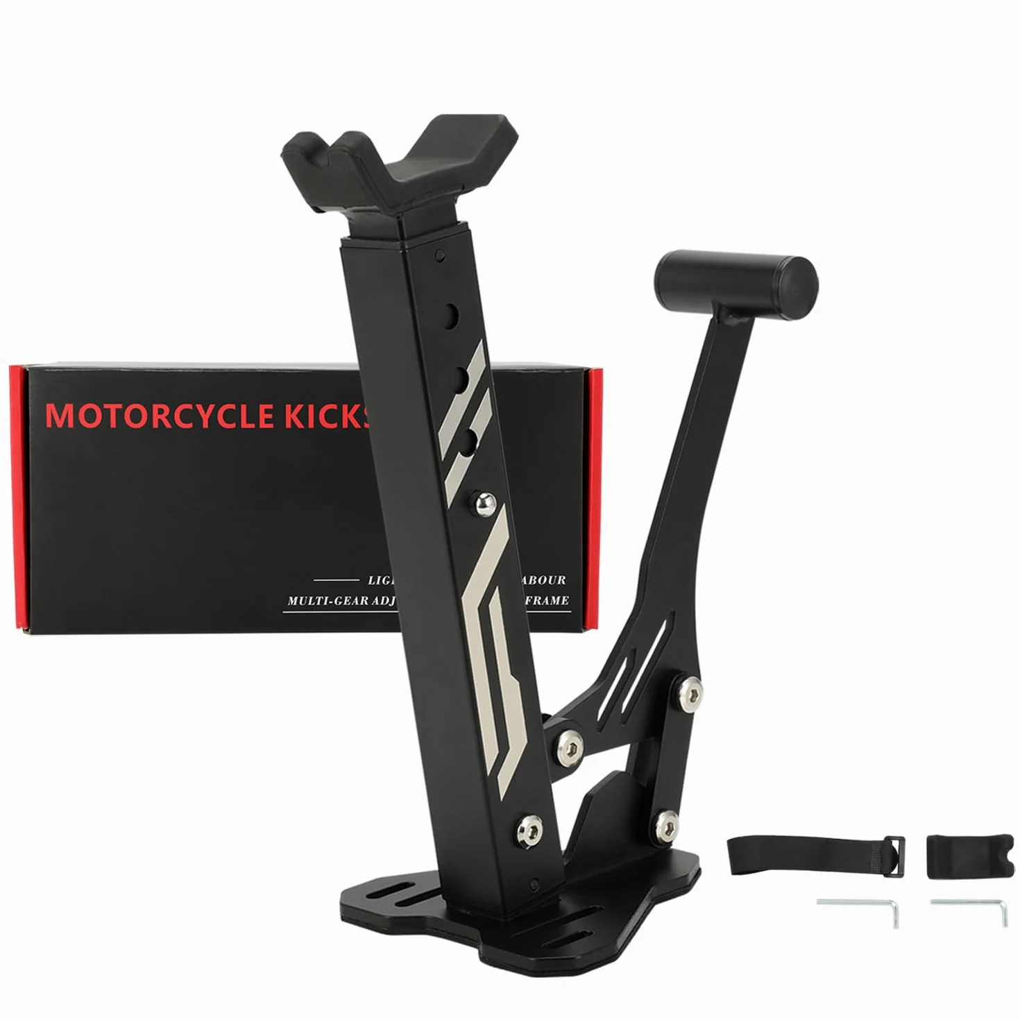 JFG RACING Soporte Rueda Moto,Soporte Rueda Delantera y Trasera Portátil Plegable,Caballete Rueda Trasera Universal pour Motocross Enduro Supermoto Moto Deportiva